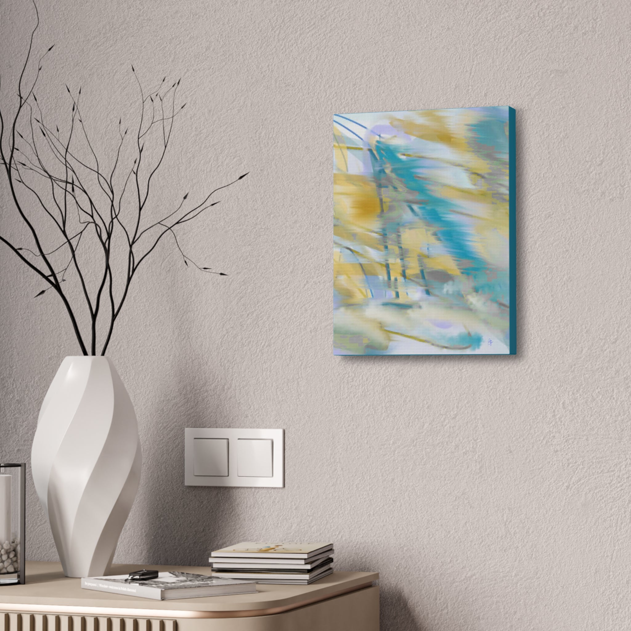 Abstract Coastal Breeze Canvas — Stretched 1.5" Wall Art