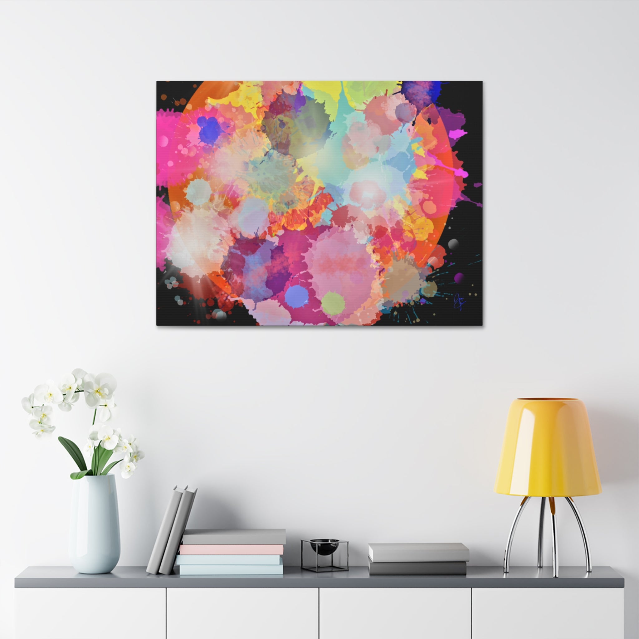 Abstract Color Splash Canvas Print — Vibrant Watercolor Ink Splash Wall Art