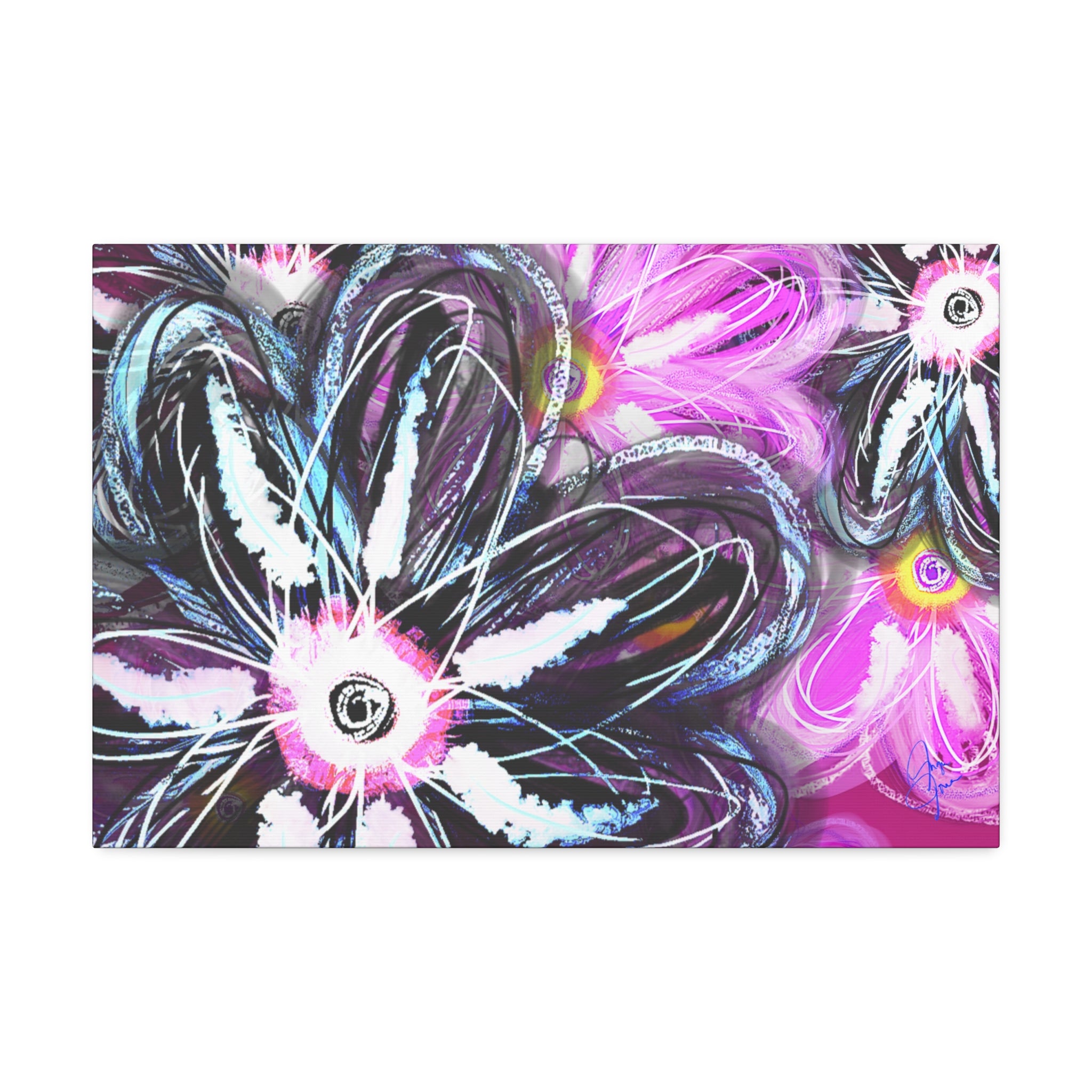 Floral Neon Abstract Canvas