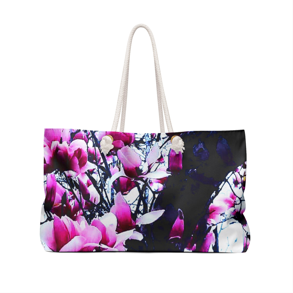 Floral Tulip Tree Weekender Bag — Pink Blossom Travel Tote