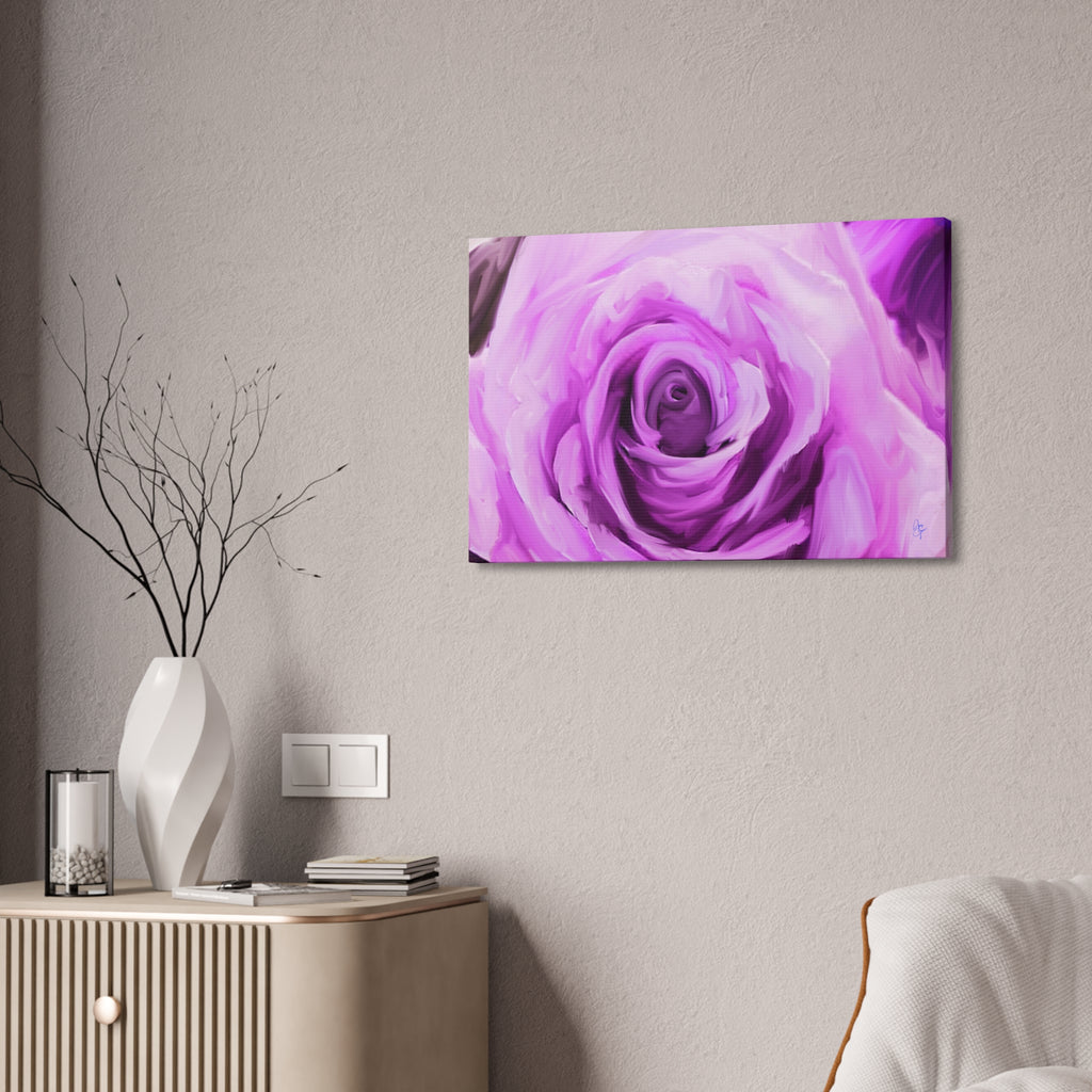 Lavender Rose Abstract Canvas Print — Stretched 1.5" Wall Art