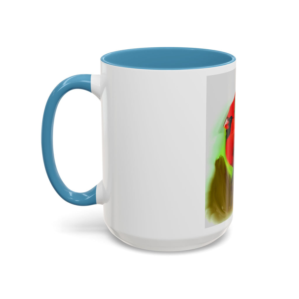 Cardinal Bird Accent Coffee Mug — Red Cardinal Sunrise Art Ceramic Mug (11/15 oz)