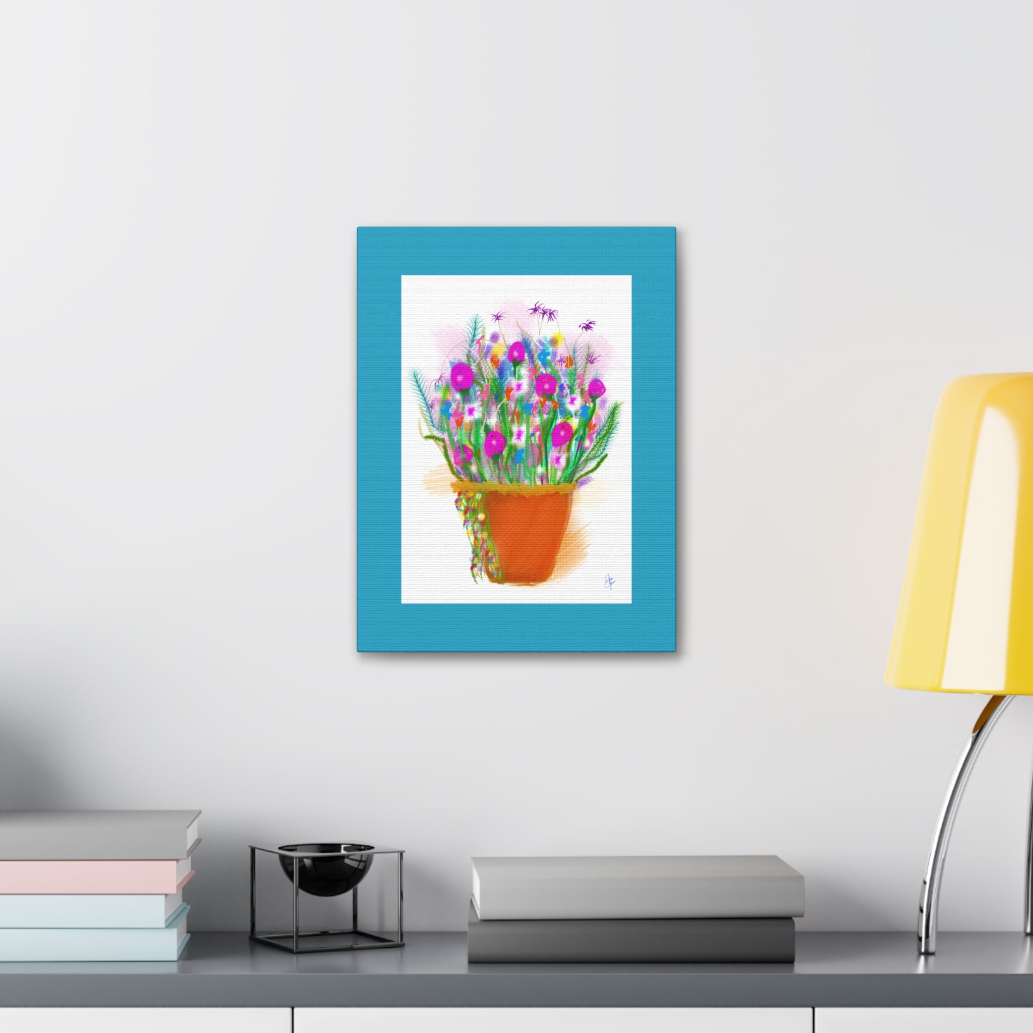 Flowers Brighten Your Day.  Stretched Canvas Wall Art — 1.5" Depth