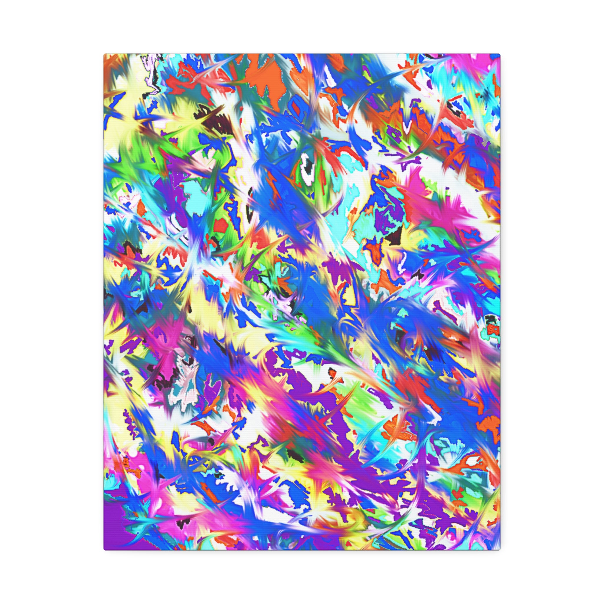 Abstract Rainbow Splash Canvas Print — Colorful Stretched Wall Art (1.5" Edge)
