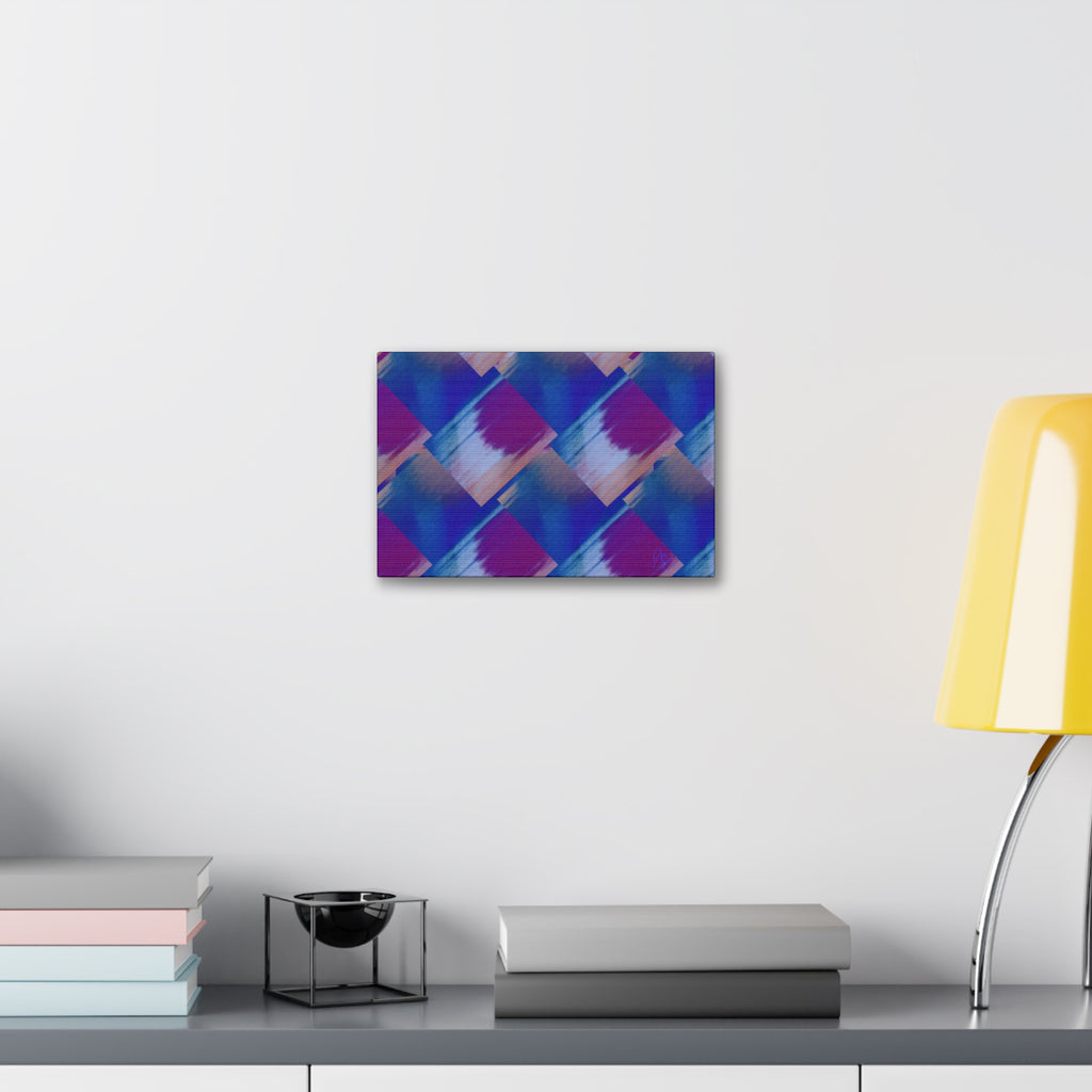 Abstract Diamond Wave Canvas Print — Blue & Purple Geometric Wall Art