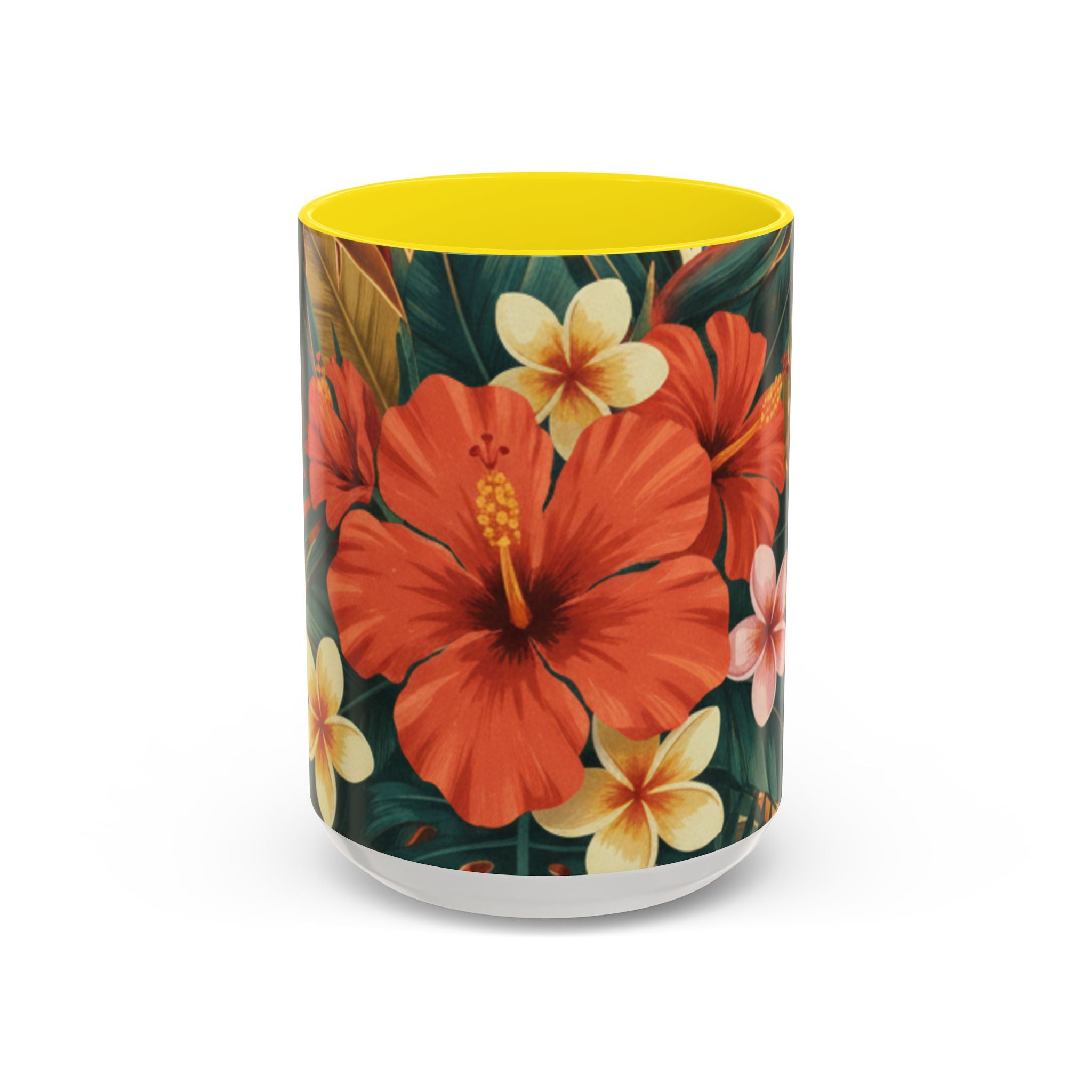 Hibiscus Tropical Coffee Mug — Floral Island Accent Mug (11/15 oz)