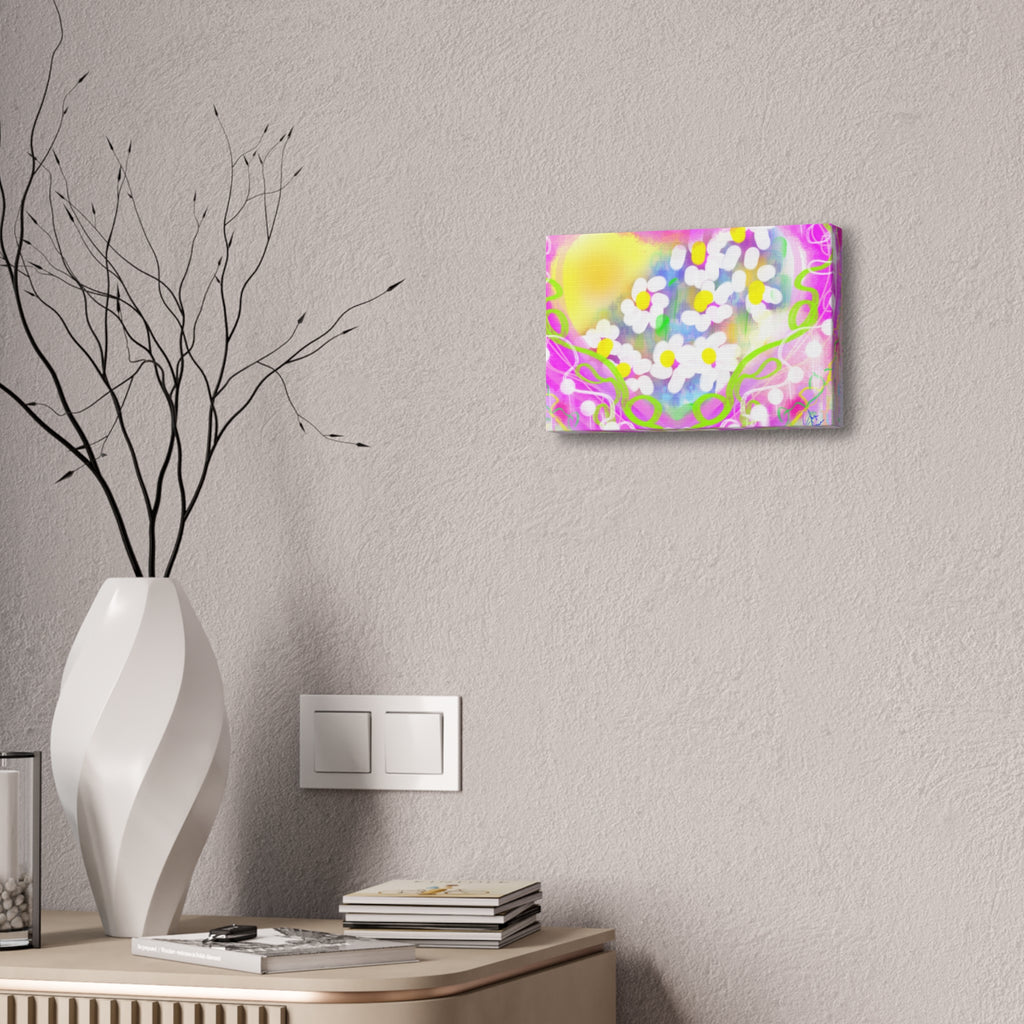 Daisy Burst Canvas Art — Bright Floral Stretched Canvas 1.5"
