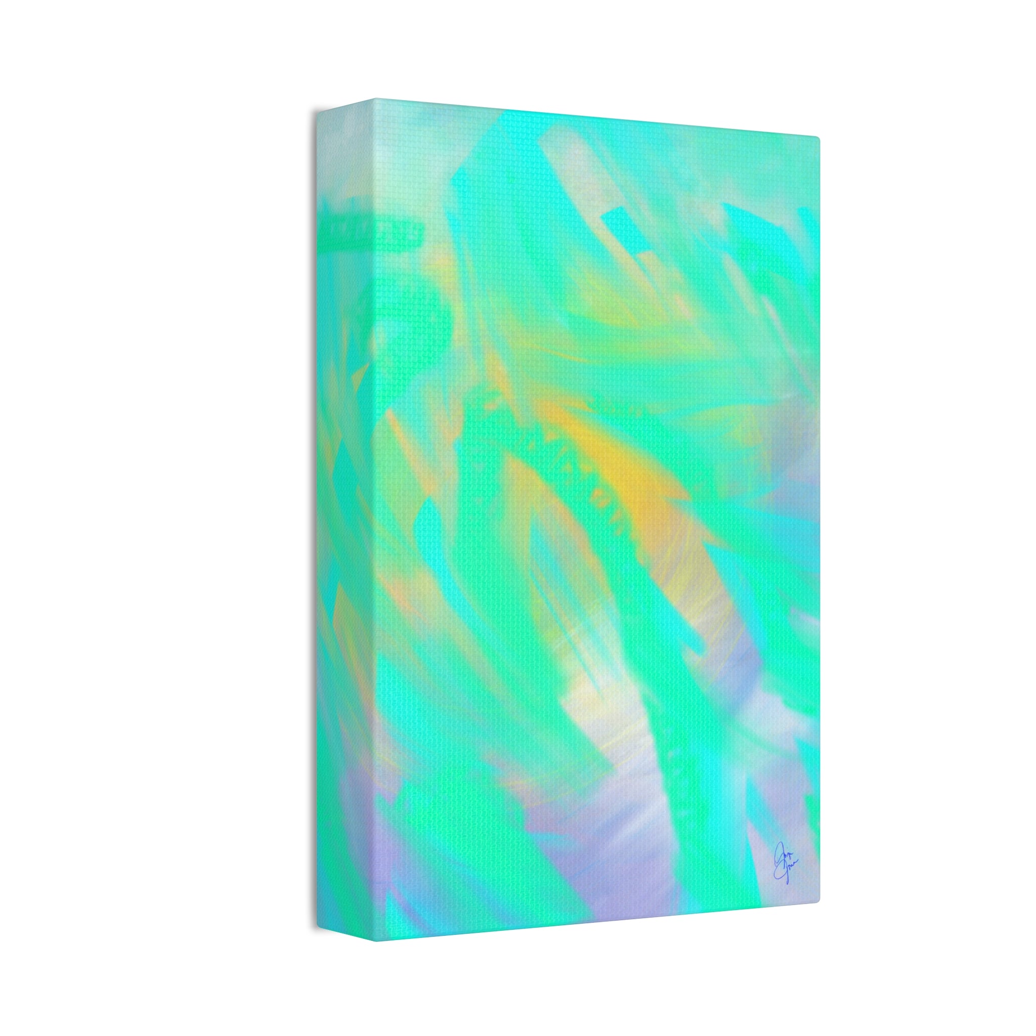 Turquoise Abstract Canvas Print – Ocean Breeze Stretched Wall Art