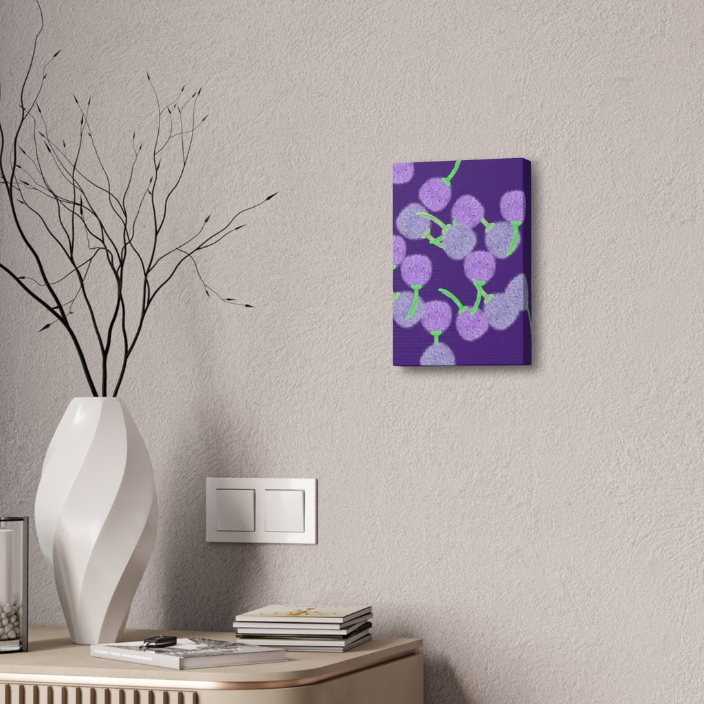 Purple Berry Art Canvas Print — Floral Abstract Wall Decor (Stretched 1.5")
