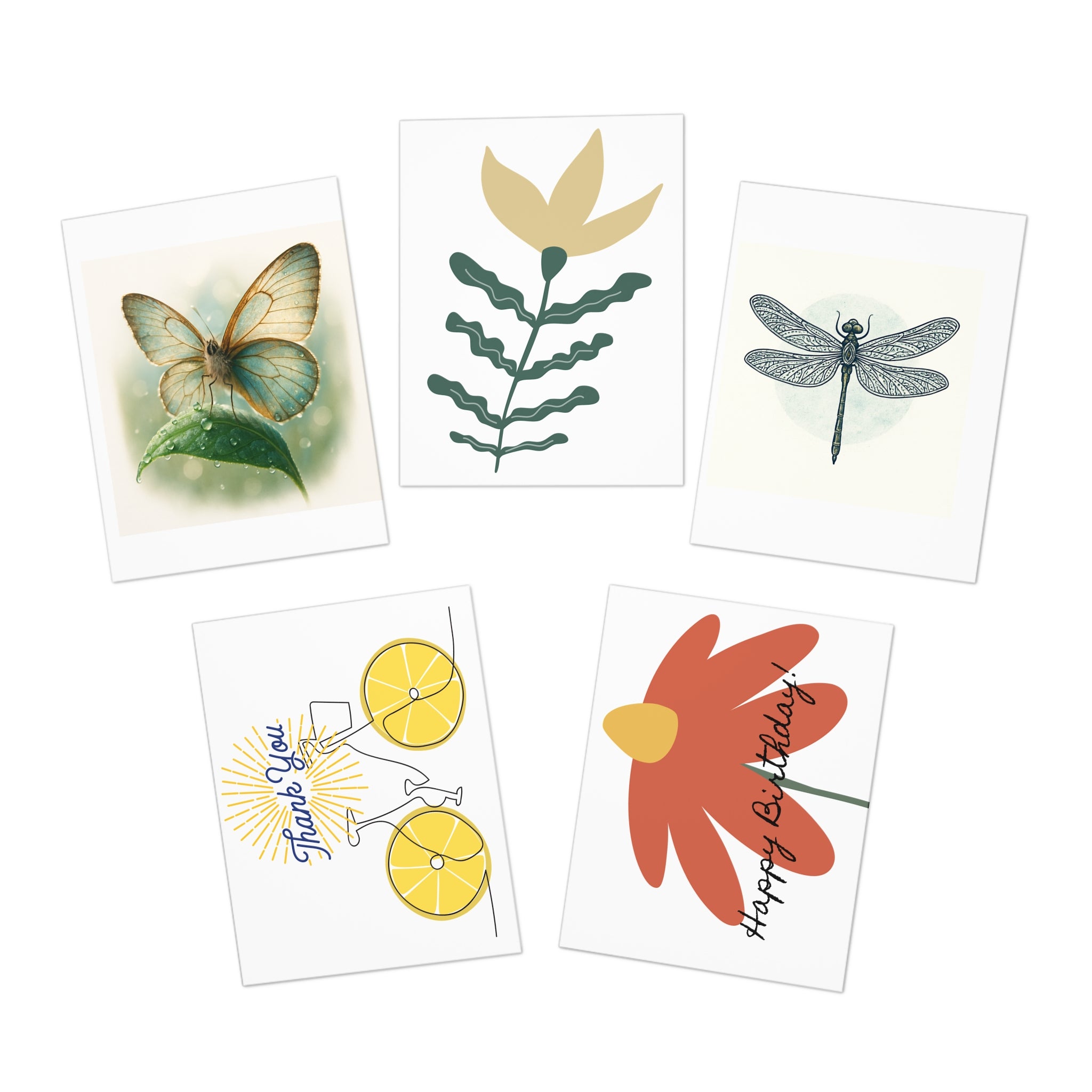 Multi-Design Greeting Cards Set - Thank You & Happy Birthday Collection