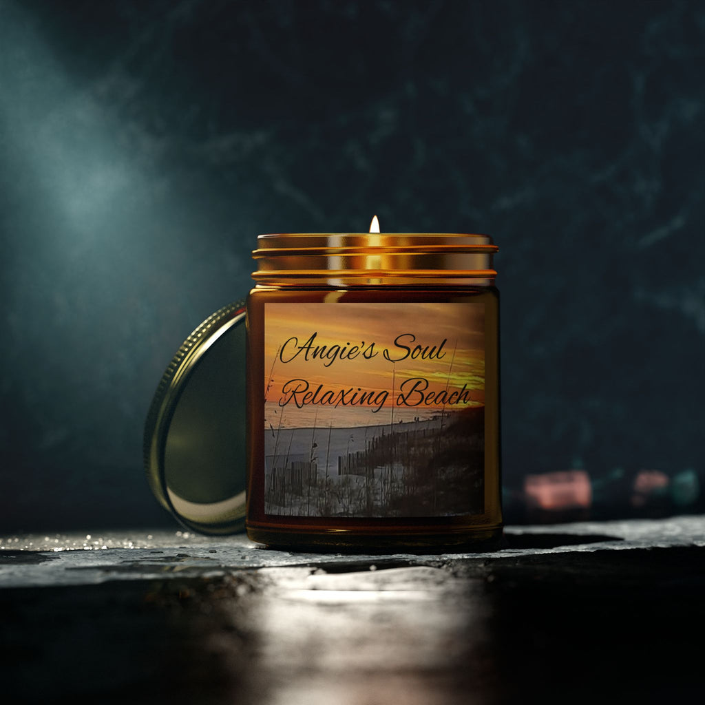 Relaxing Beach Scented Candle - Coconut Apricot Wax