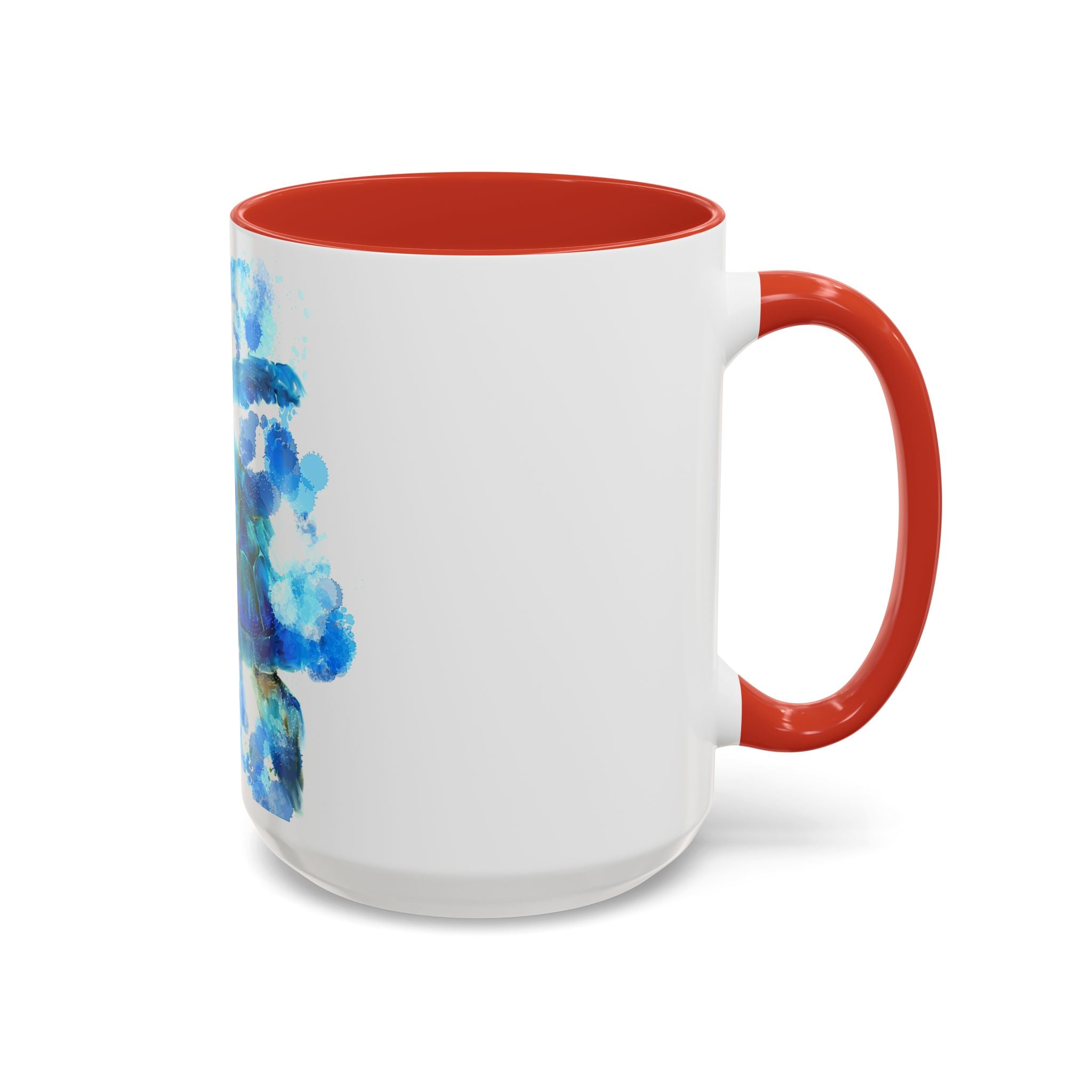 Blue Sea Turtle Accent Coffee Mug — Watercolor Ocean Turtle 11/15oz