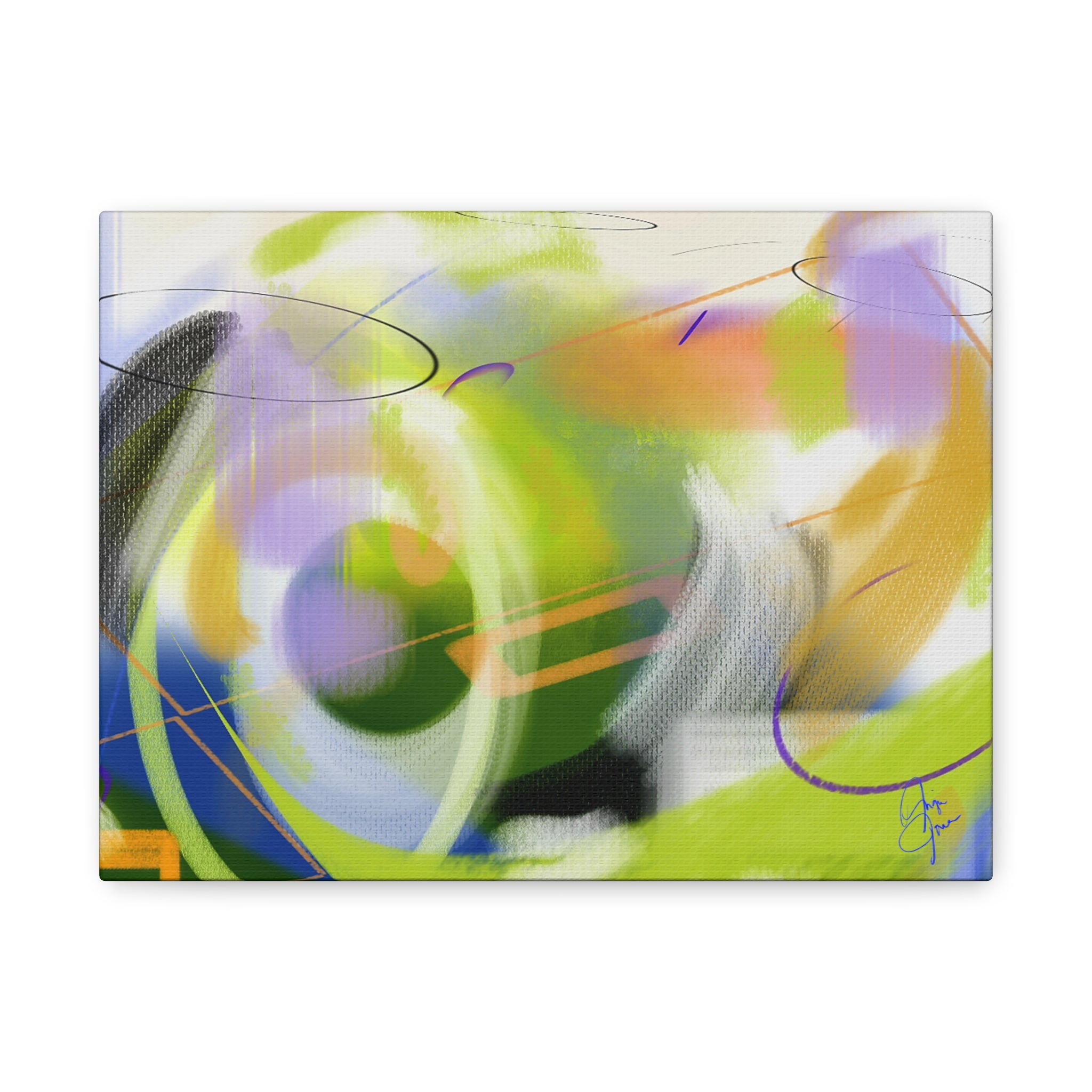 Abstract Color Swirl Matte Canvas Print — Modern Stretched Wall Art