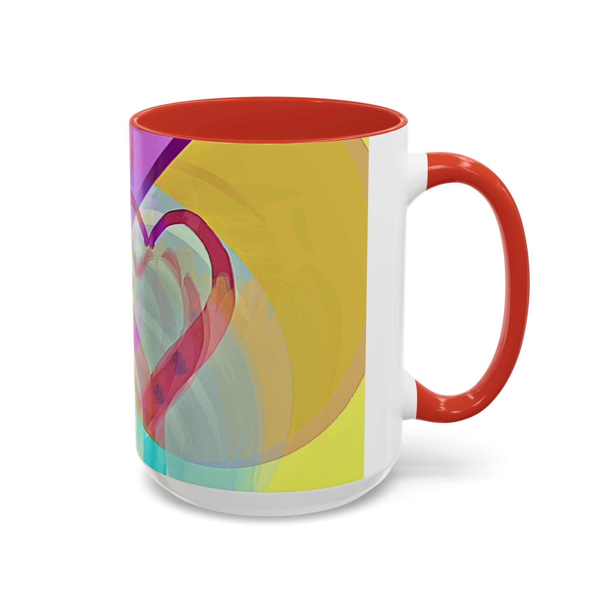 Colorful Heart Coffee Mug – Vibrant Abstract Love Accent Mug (11/15oz)