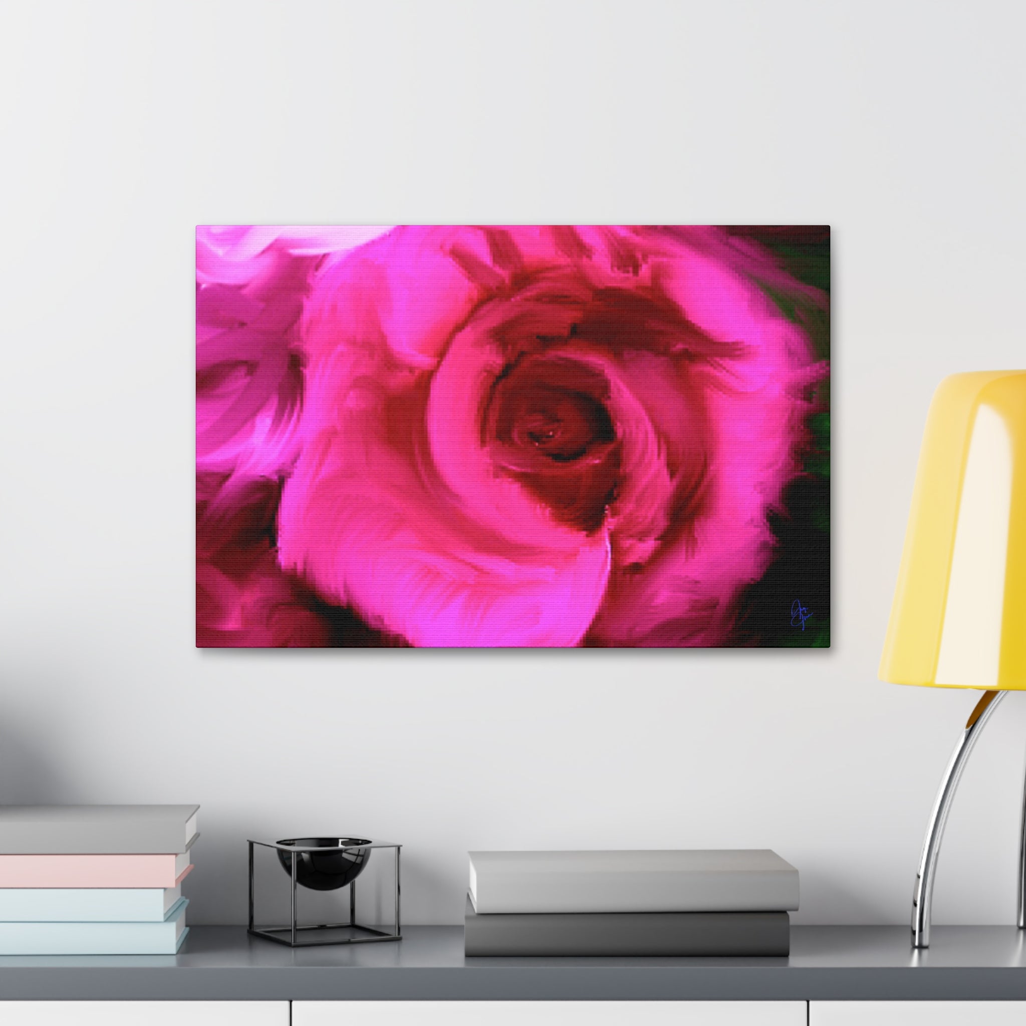 Pink Rose Abstract Canvas Print — Stretched 1.5" Wall Art