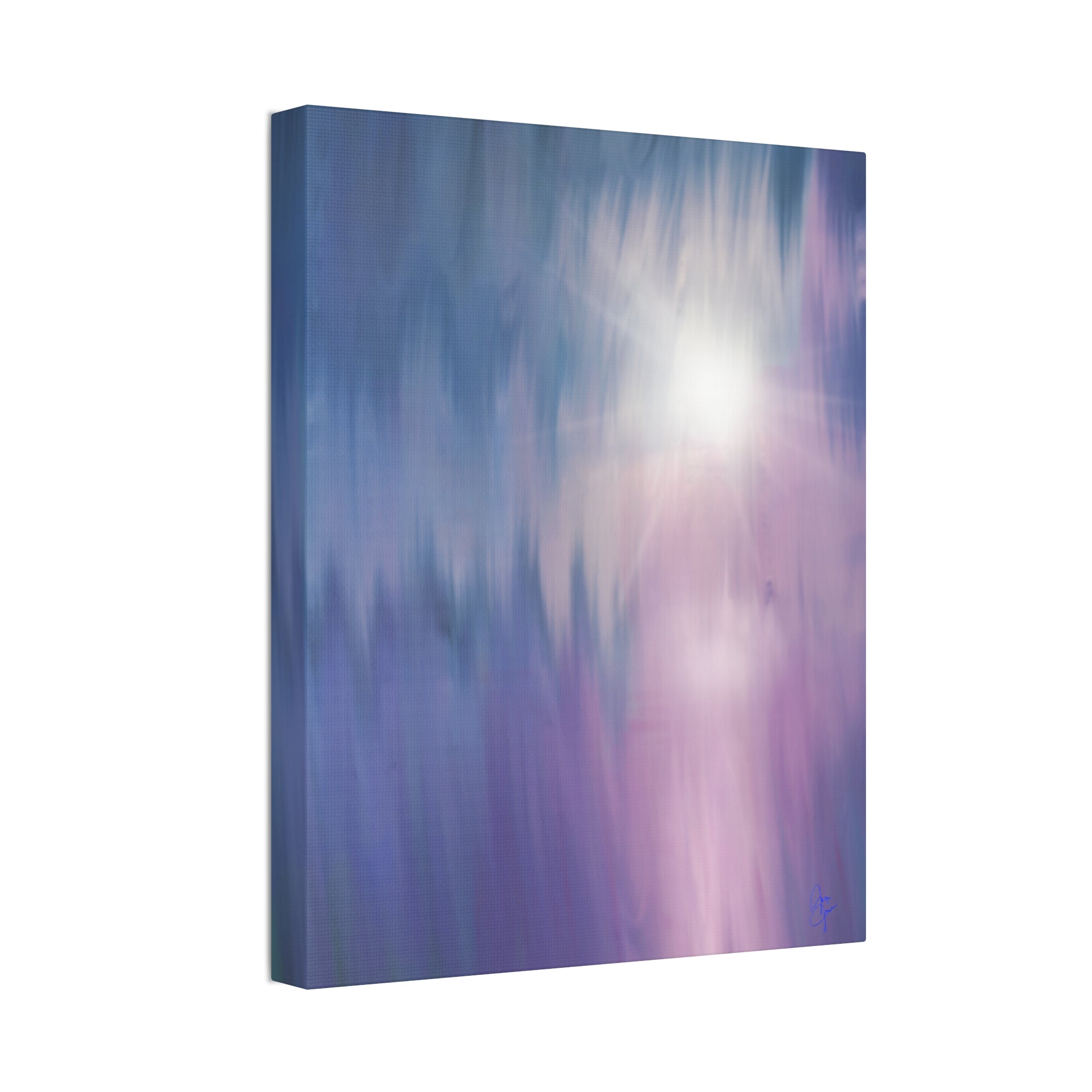Abstract Dawn Canvas Art – Purple & Blue Gradient Stretched Canvas