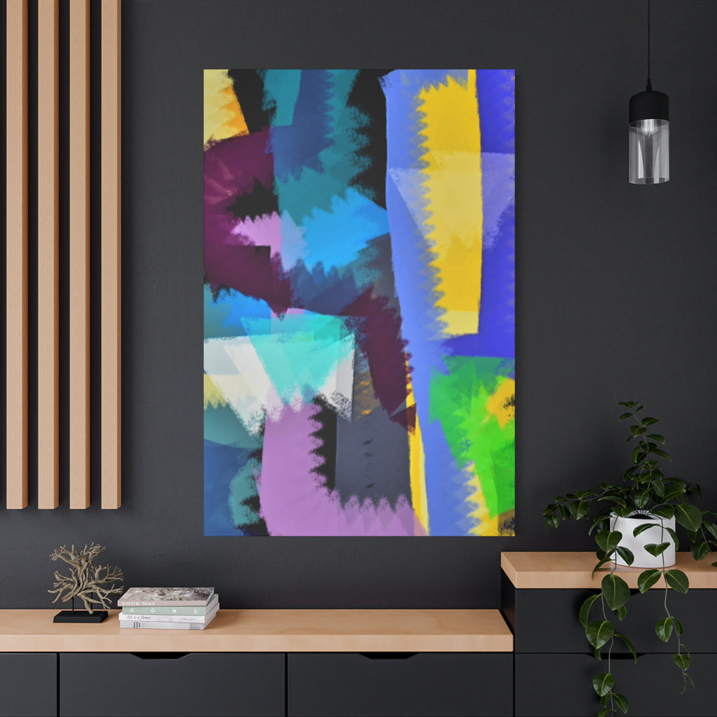 Abstract Color Burst Canvas Print — Vibrant Geometric Wall Art