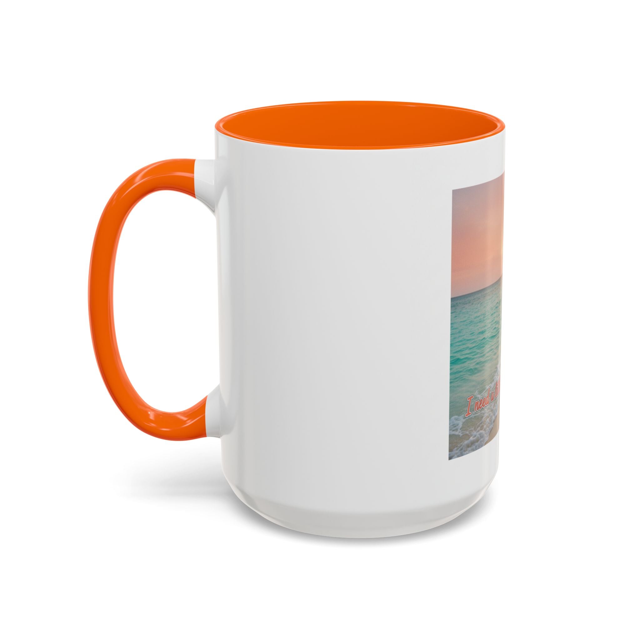 Tropical Beach Coffee Mug — Sunset Palm Ocean Accent Mug (11/15 oz)
