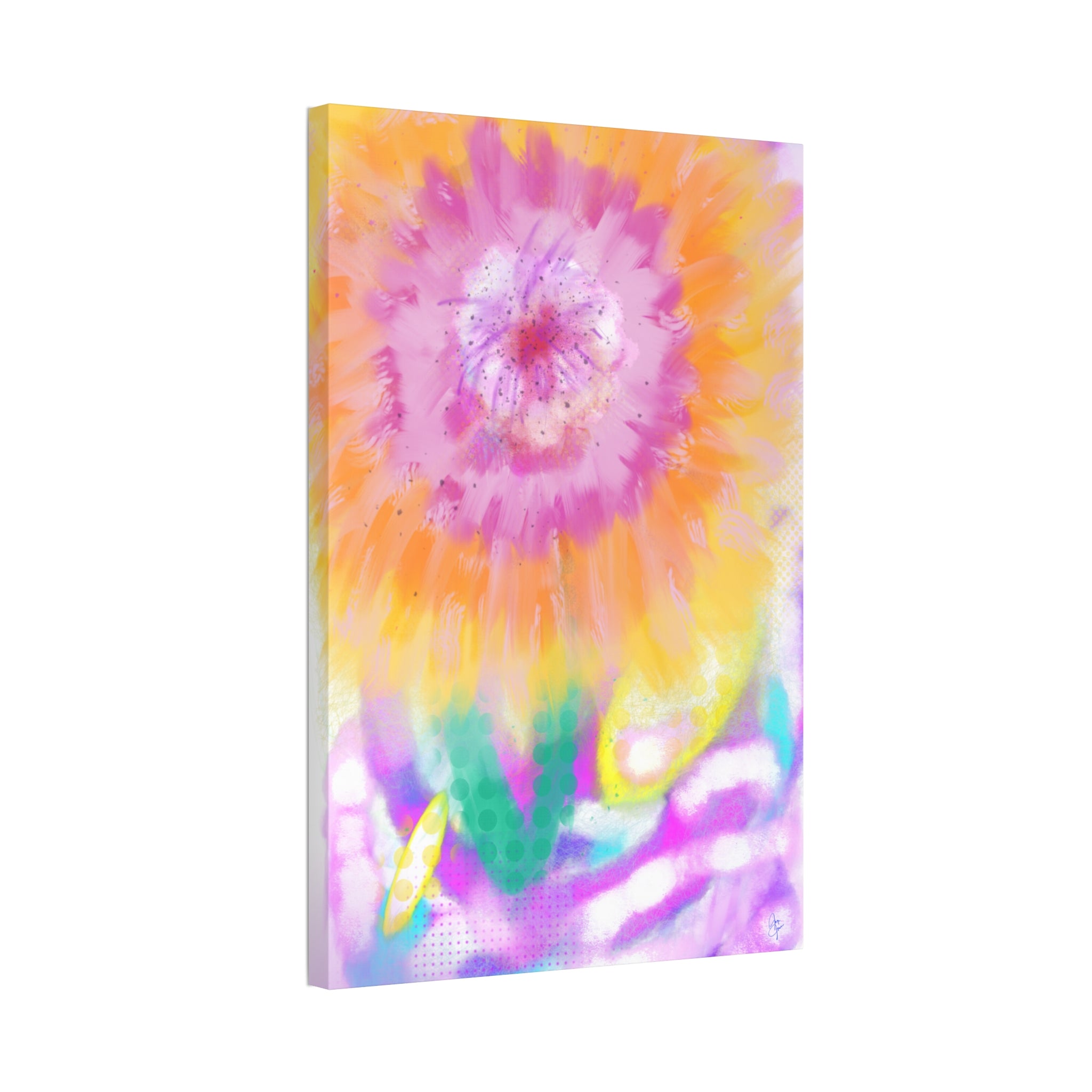 Vibrant Sunburst Floral Canvas