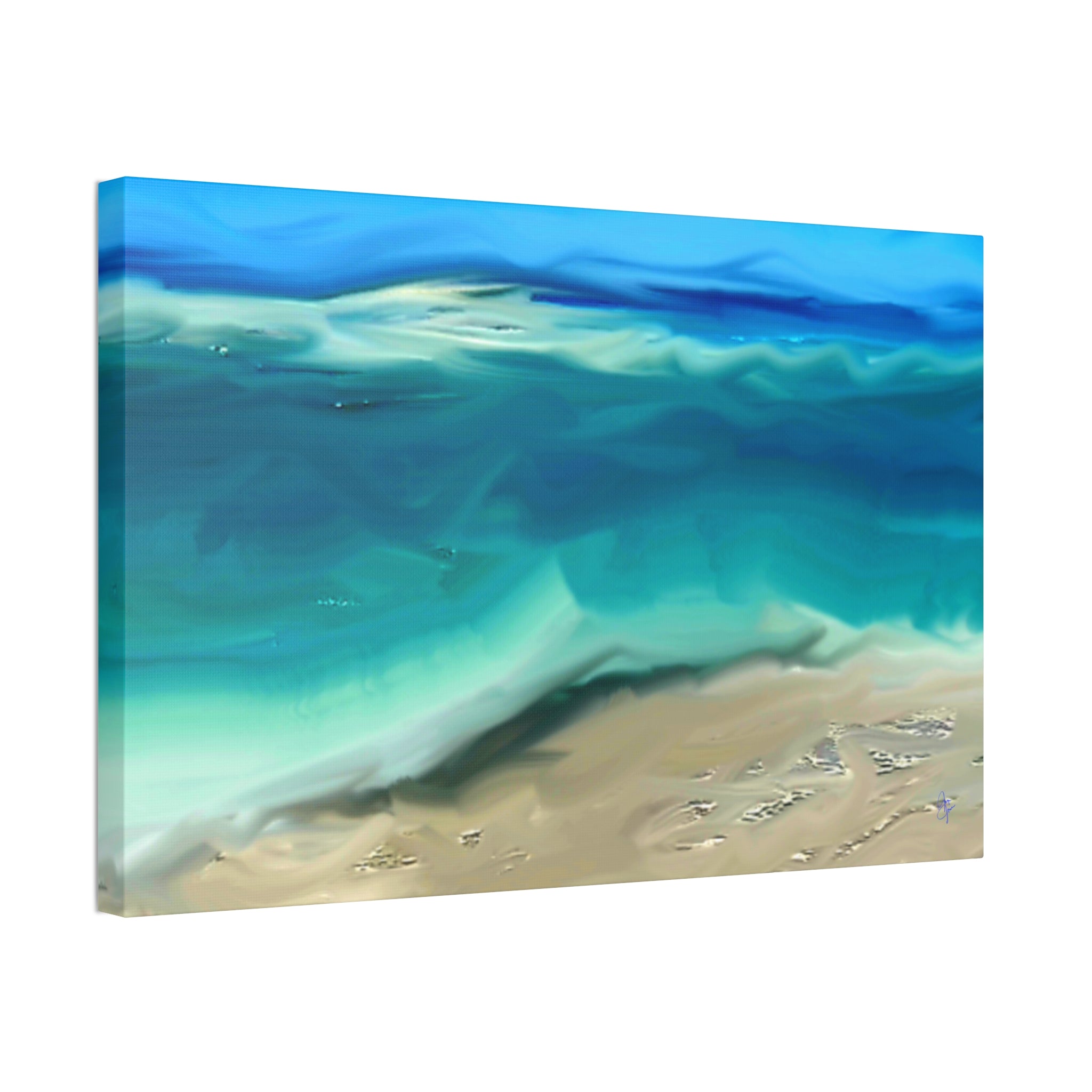 Ocean Waves Canvas Wall Art — Coastal Beach Seascape Canvas Print