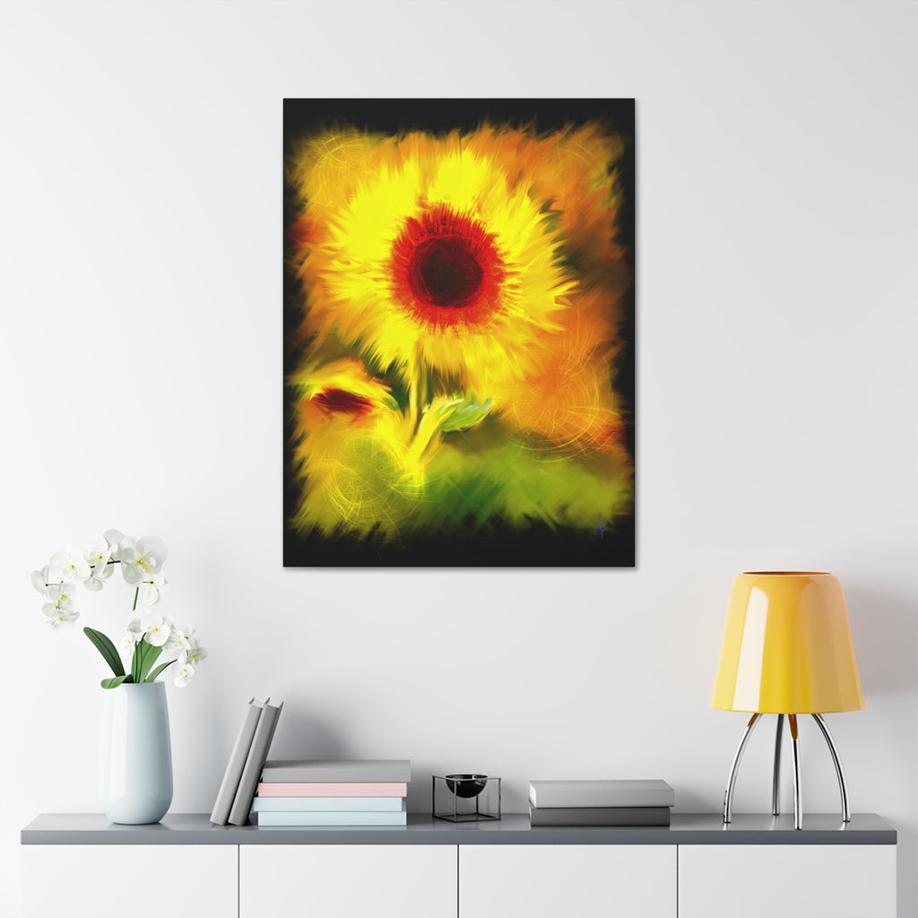 Sunflower Canvas Print – Bright Yellow Floral Wall Art (Stretched 1.5")