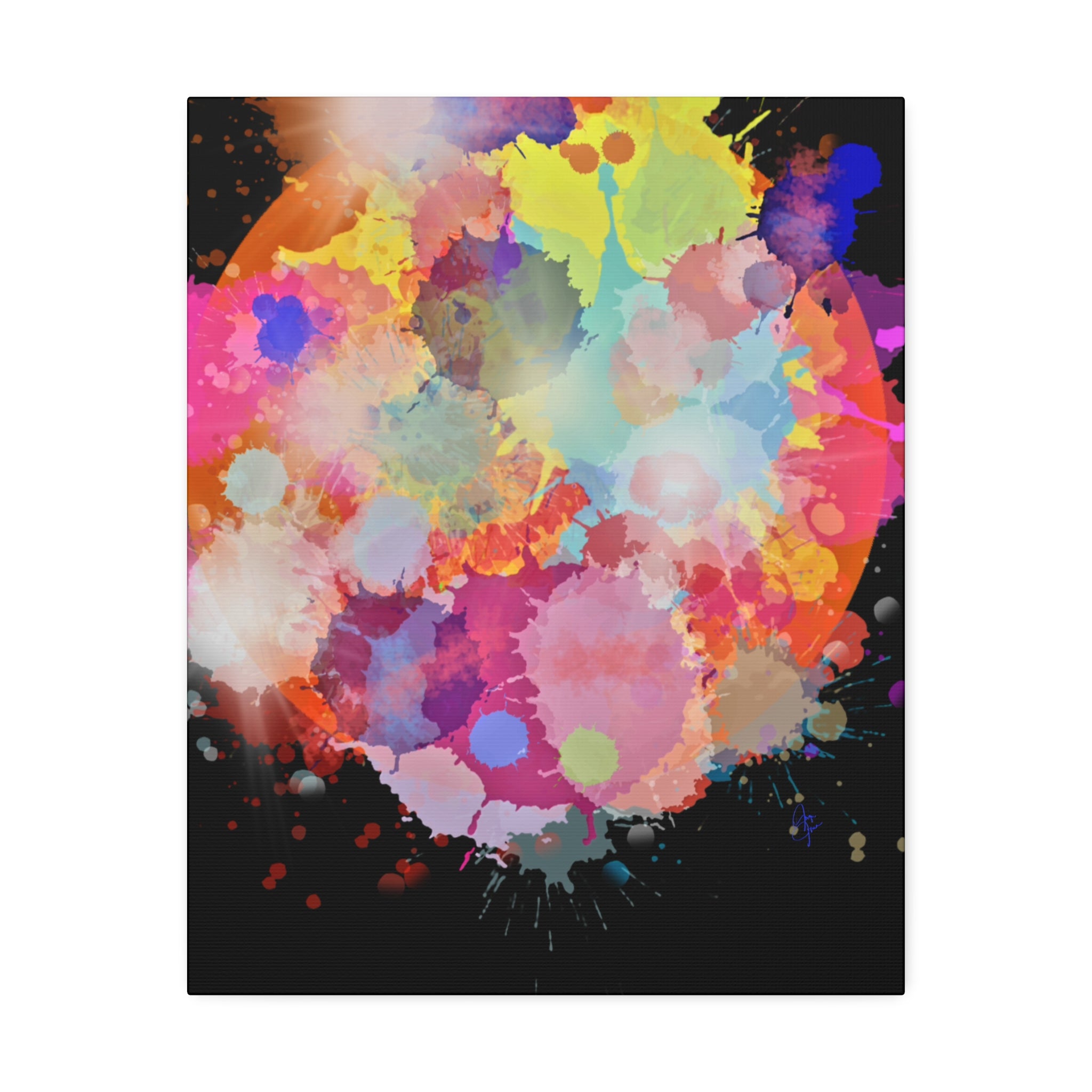 Abstract Color Splash Canvas Print — Vibrant Watercolor Ink Splash Wall Art