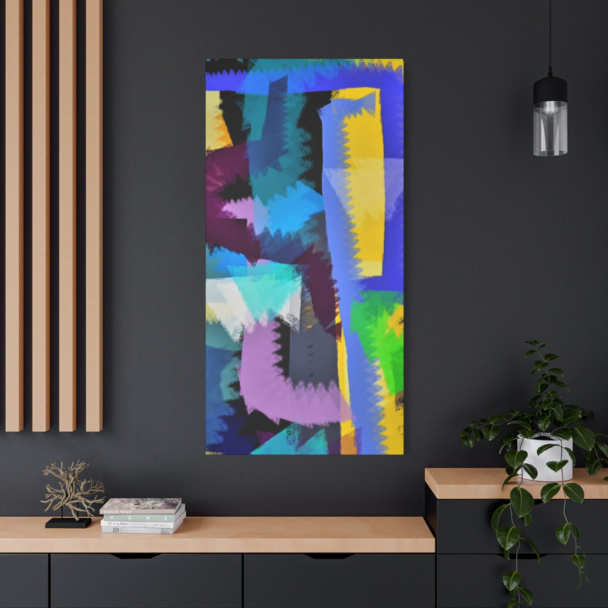 Abstract Color Burst Canvas Print — Vibrant Geometric Wall Art
