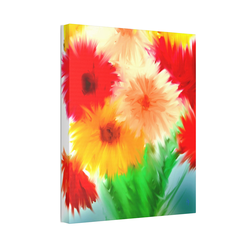 Bright Floral Abstract Canvas Wall Art — Stretched 1.5"
