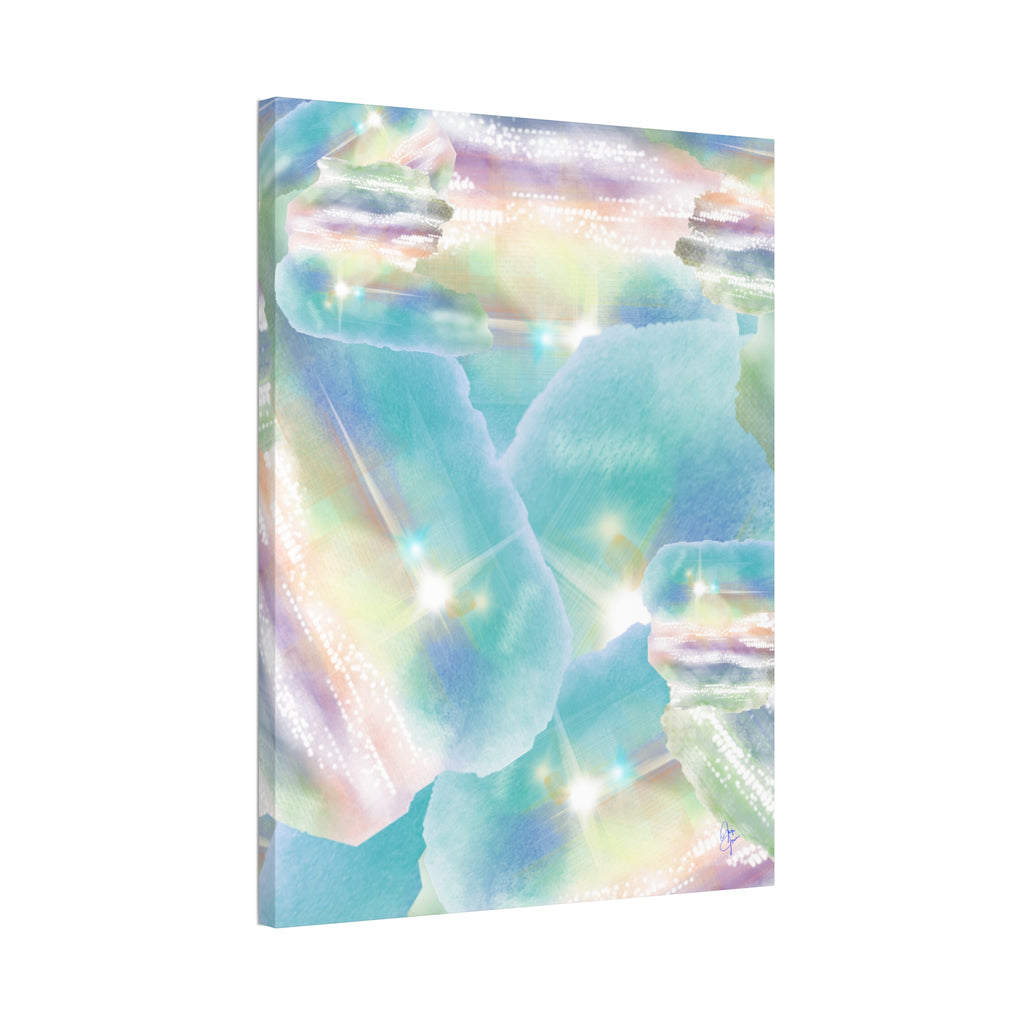 Iridescent Dreamscape Canvas Wall Art — Pastel Sea Glass Abstract