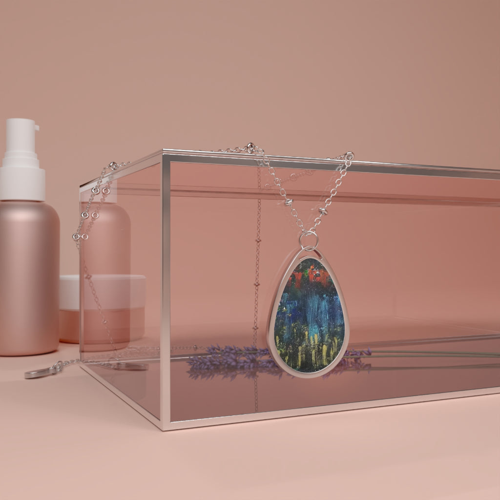 Modern City Oval Necklace — Artist Angie Jones Pendant