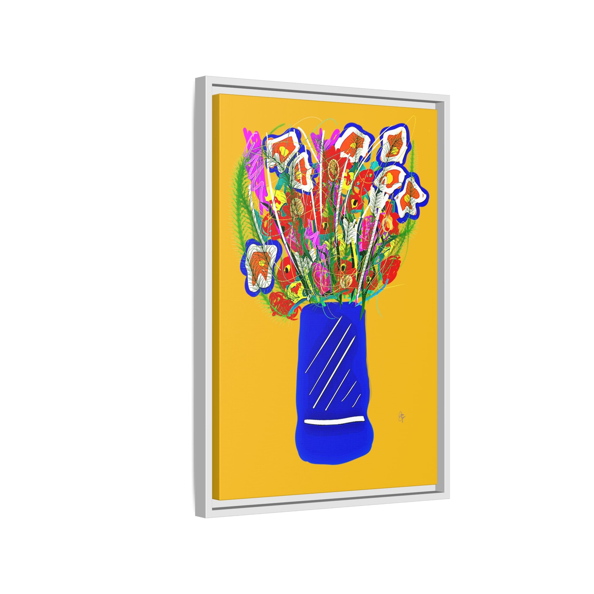 Floral Bouquet Matte Canvas Print — Framed Wall Art