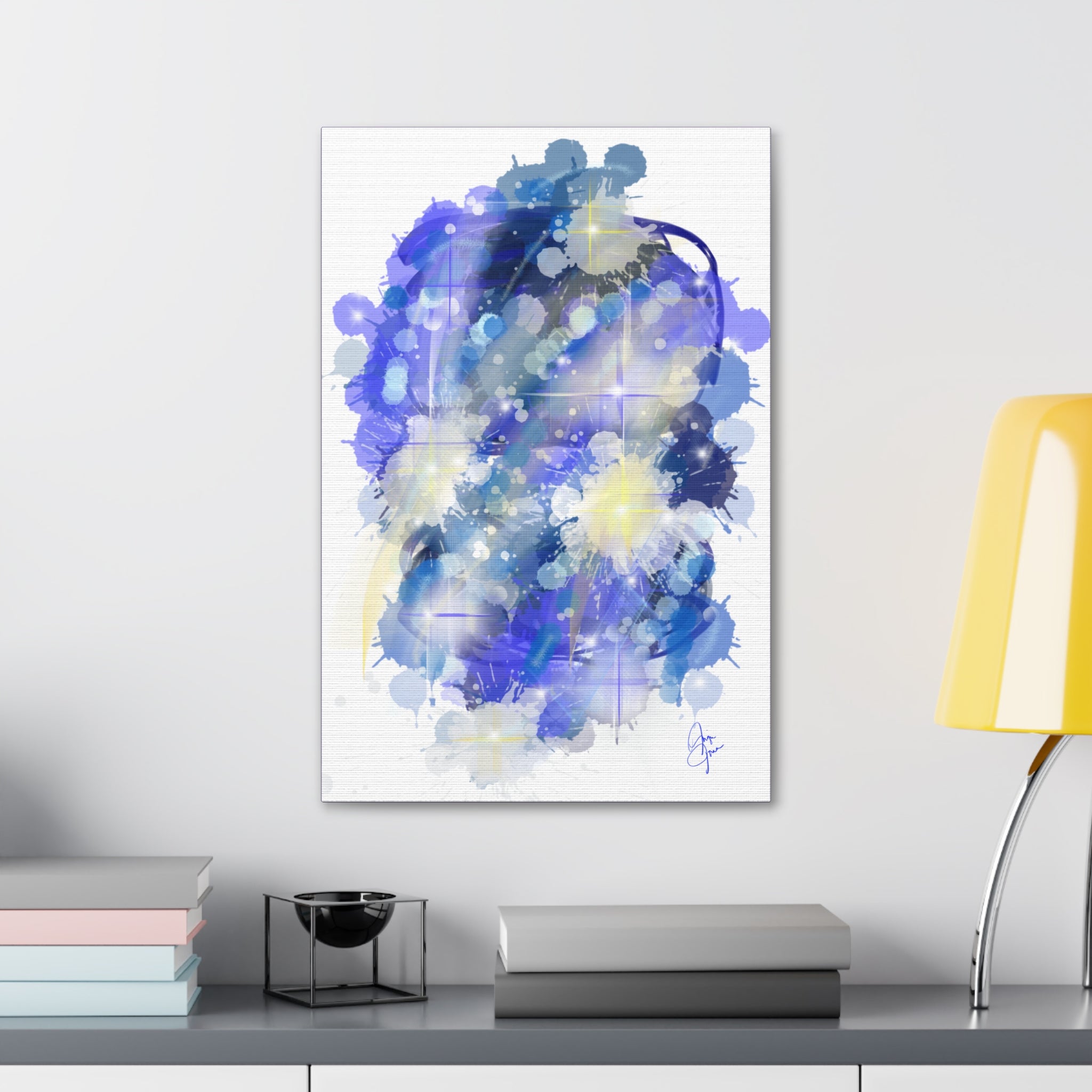 Abstract Blue Galaxy Canvas Print — Stretched 1.5" Wall Art