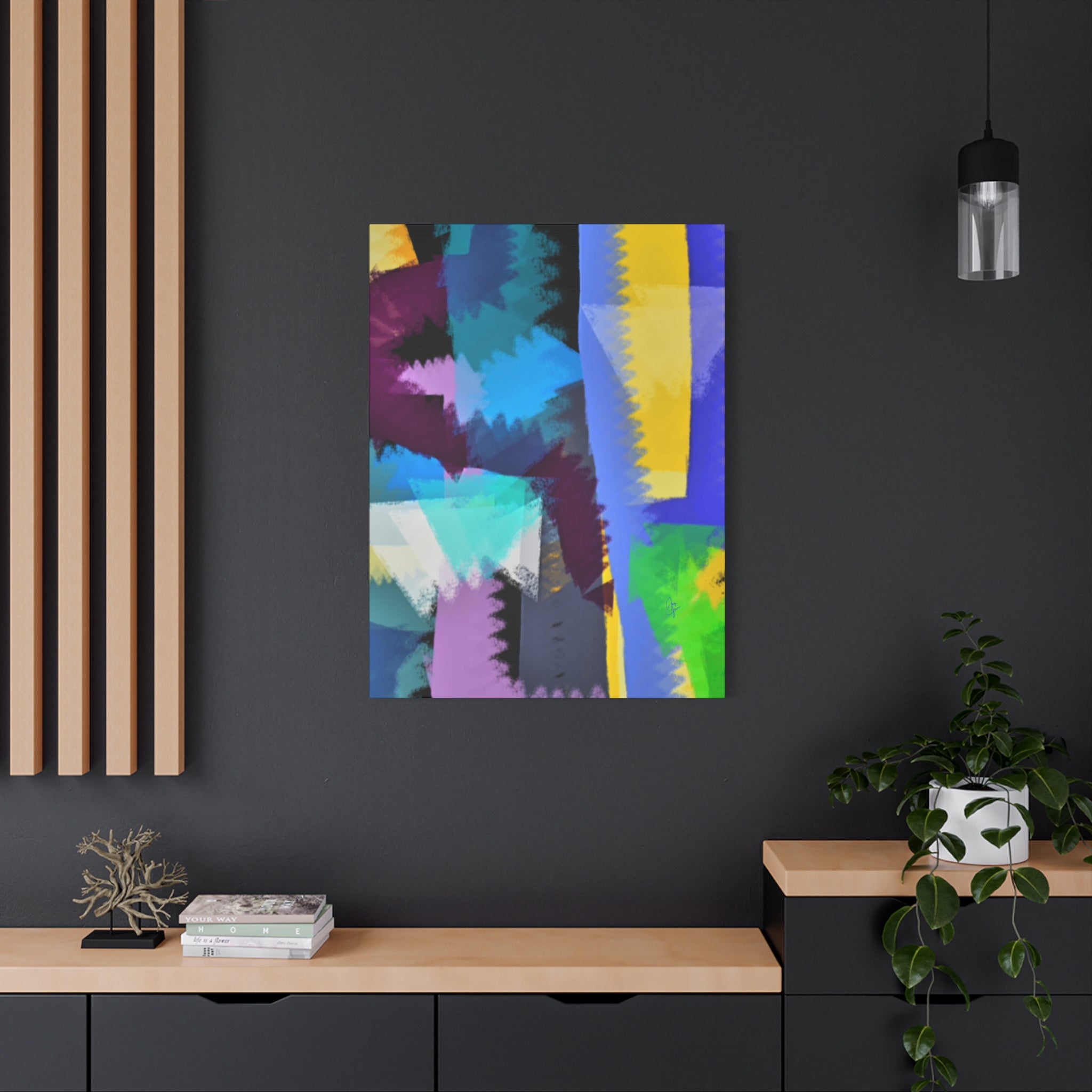 Abstract Color Burst Canvas Print — Vibrant Geometric Wall Art