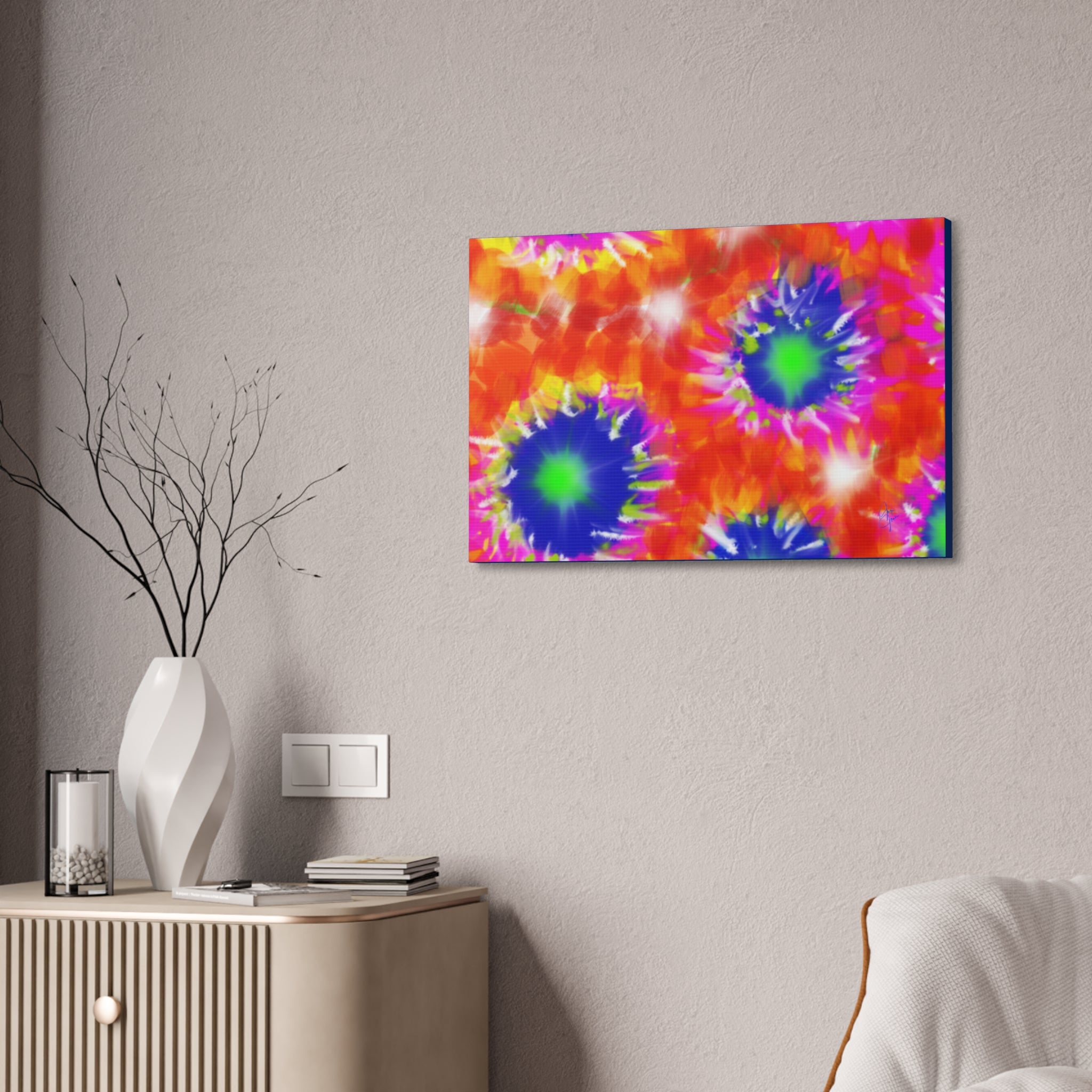 Tie-Dye Burst Canvas Print — Vibrant Abstract Wall Art