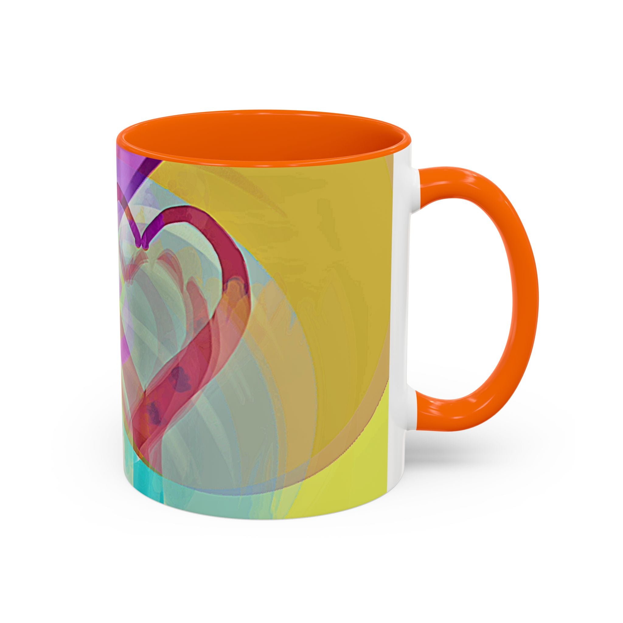 Colorful Heart Coffee Mug – Vibrant Abstract Love Accent Mug (11/15oz)