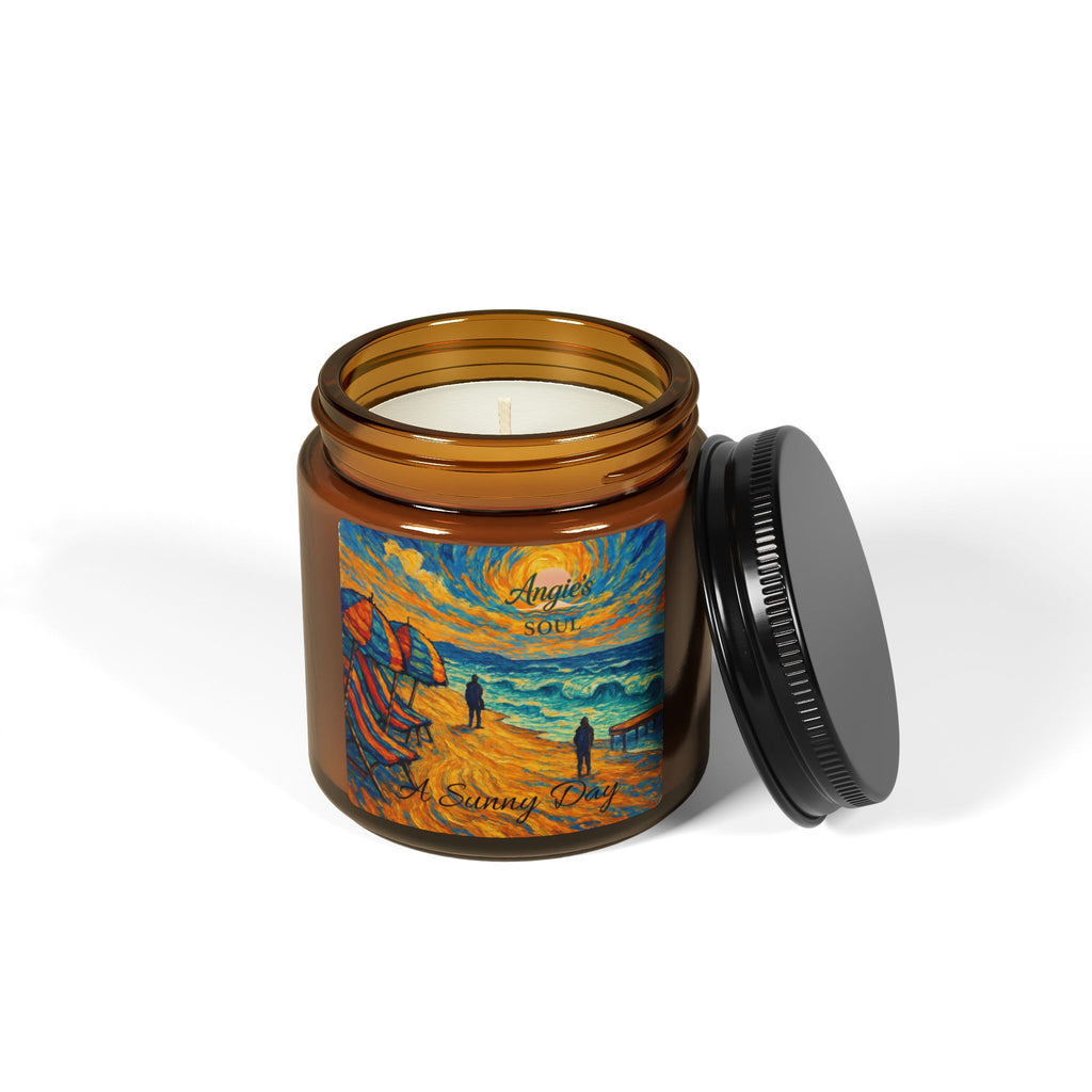 Sunny Beach Scented Soy Candle — Amber Jar (Multi-Size)