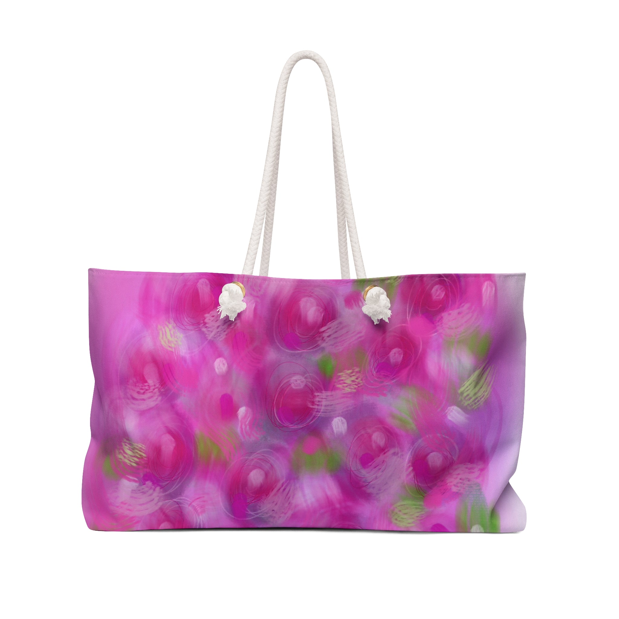 Pink Floral Weekender Bag — Blurred Rose Travel Tote