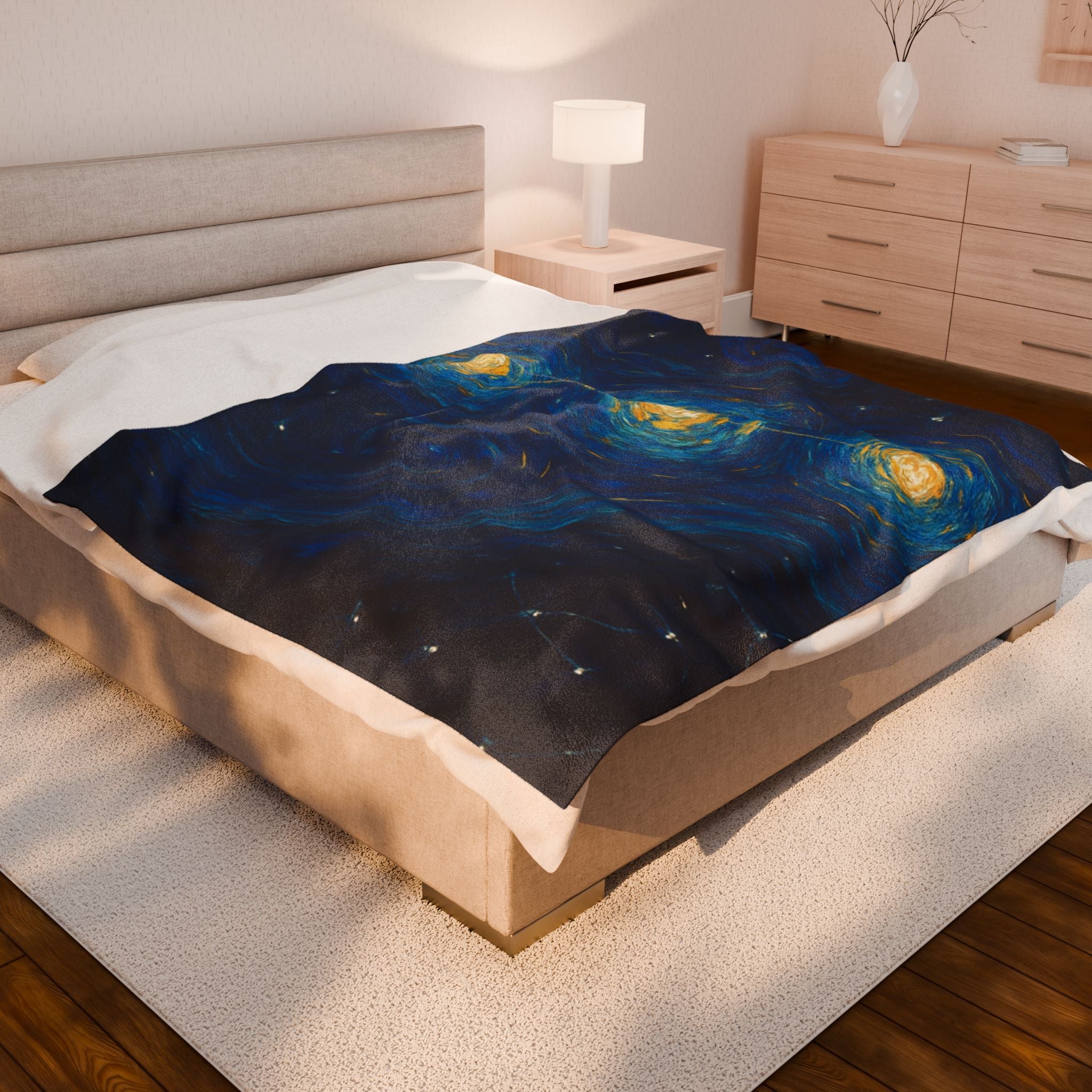 Starry Night Constellation Velveteen Plush Blanket