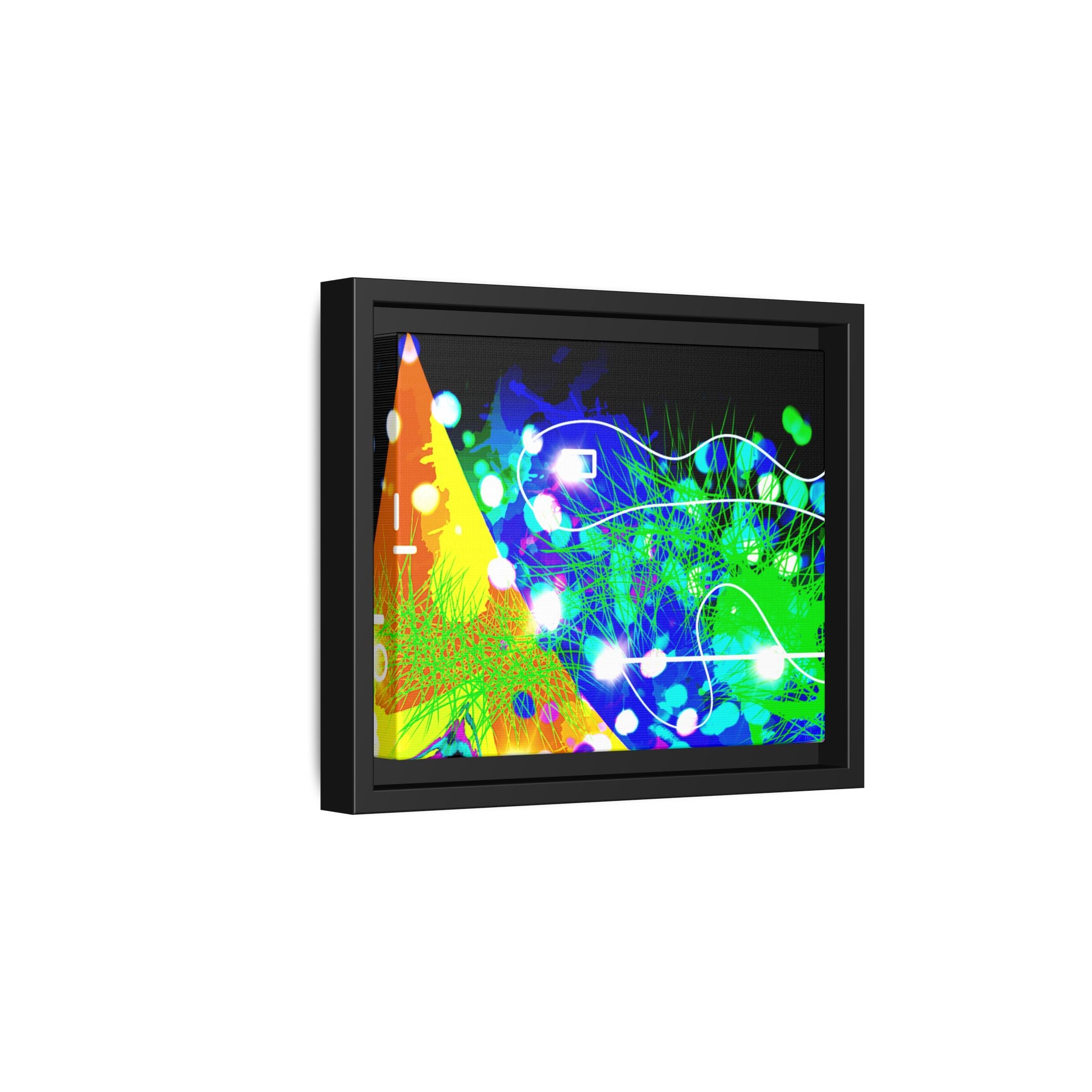 Abstract Neon Wave Matte Canvas Framed Art