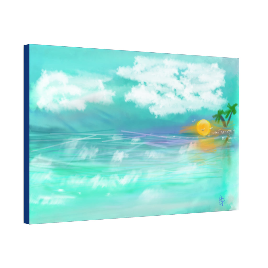 Tropical Sunset Beach Canvas — Stretched 1.5" Wall Art
