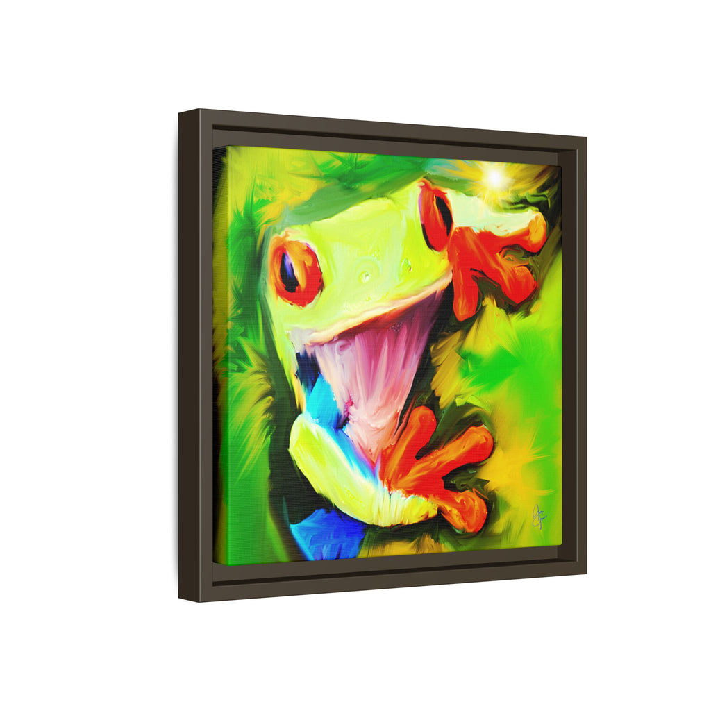 Colorful Tree Frog Matte Canvas Print — Framed Tropical Wall Art