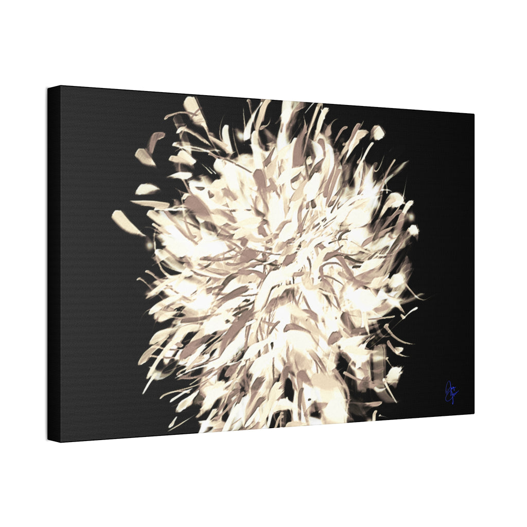 Abstract Floral Canvas Print – Neutral Burst Wall Art, Stretched 1.5"