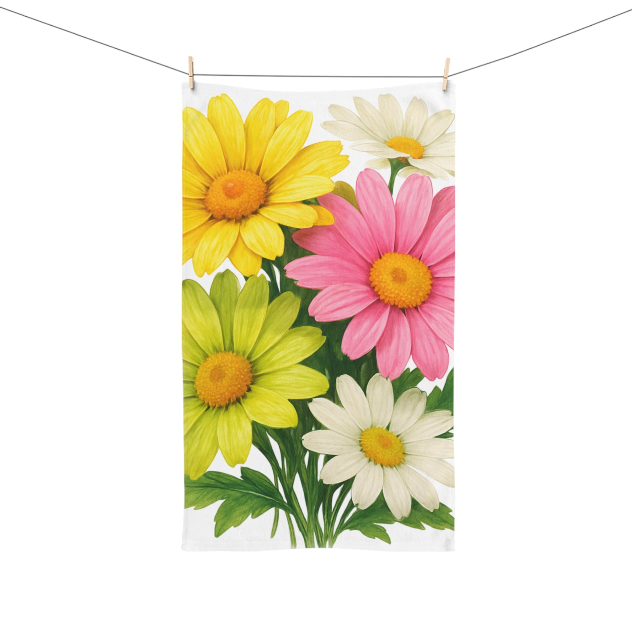 Daisy Bouquet Hand Towel — Bright Floral Kitchen & Bath Decor