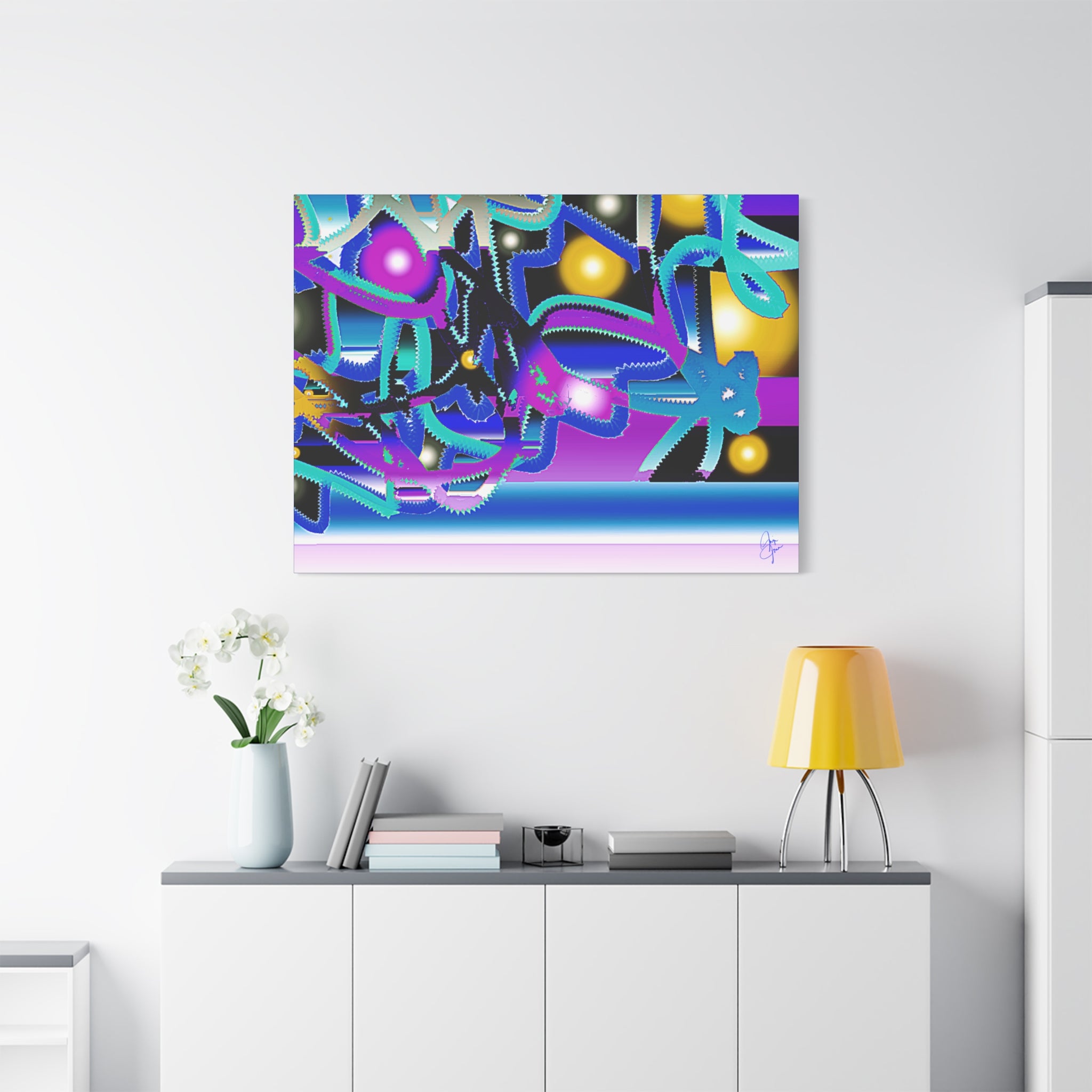 Contemporary City Lights Matte Canvas Wall Art — Stretched 1.25"
