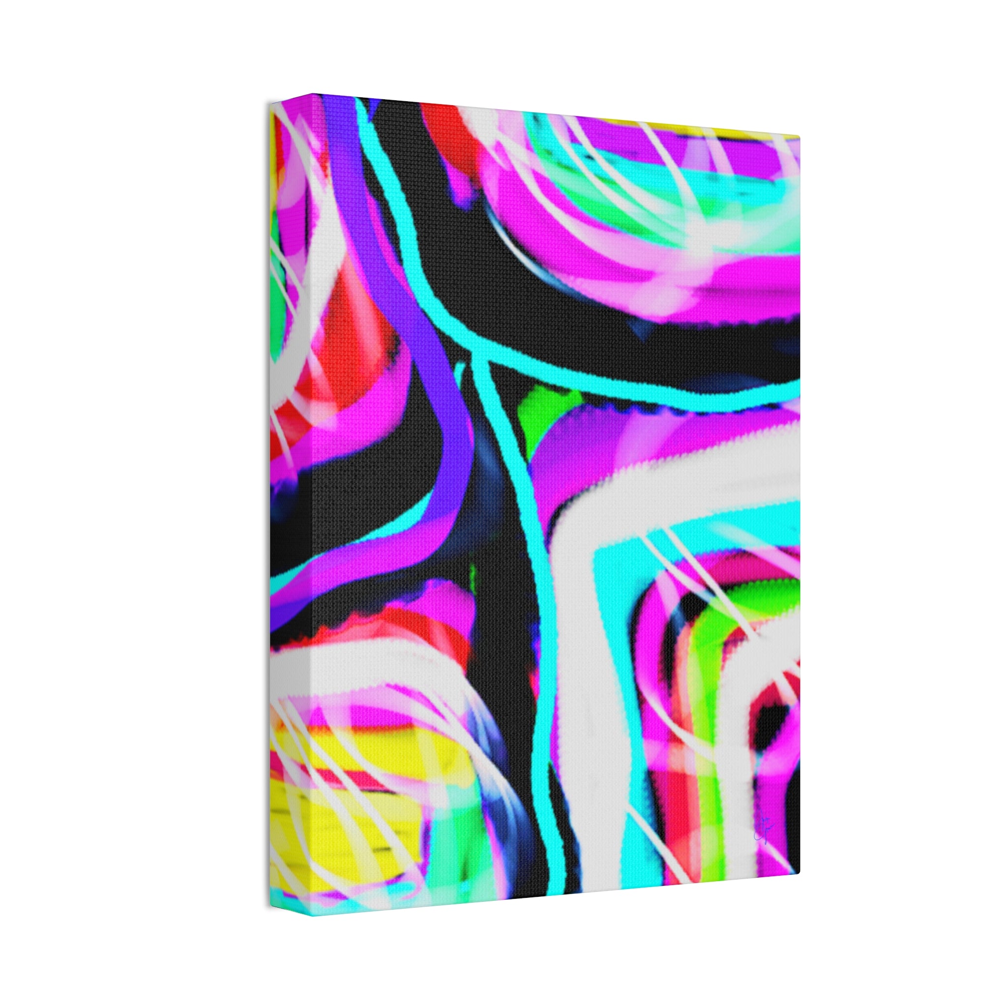 Abstract Neon Wave Canvas