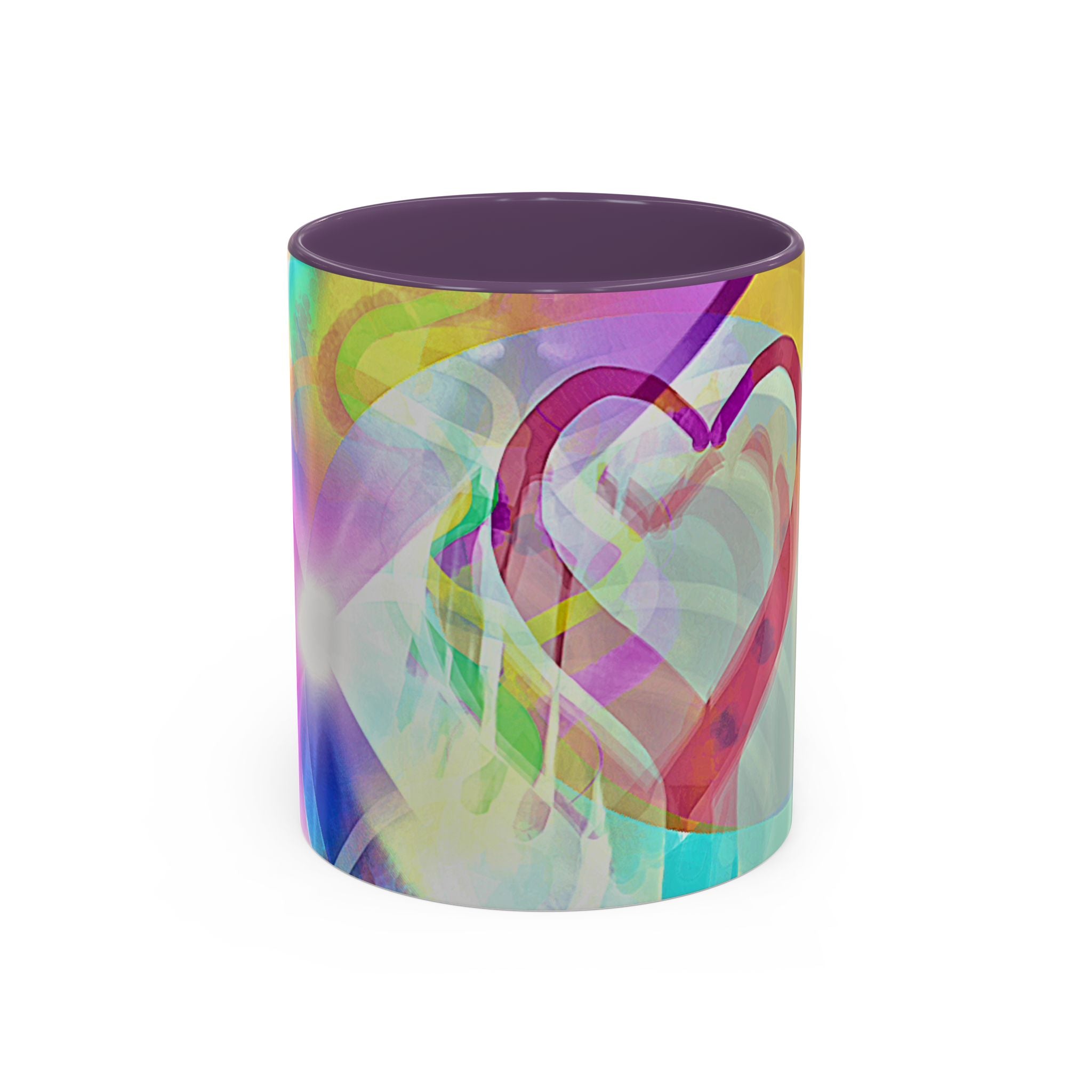 Colorful Heart Coffee Mug – Vibrant Abstract Love Accent Mug (11/15oz)