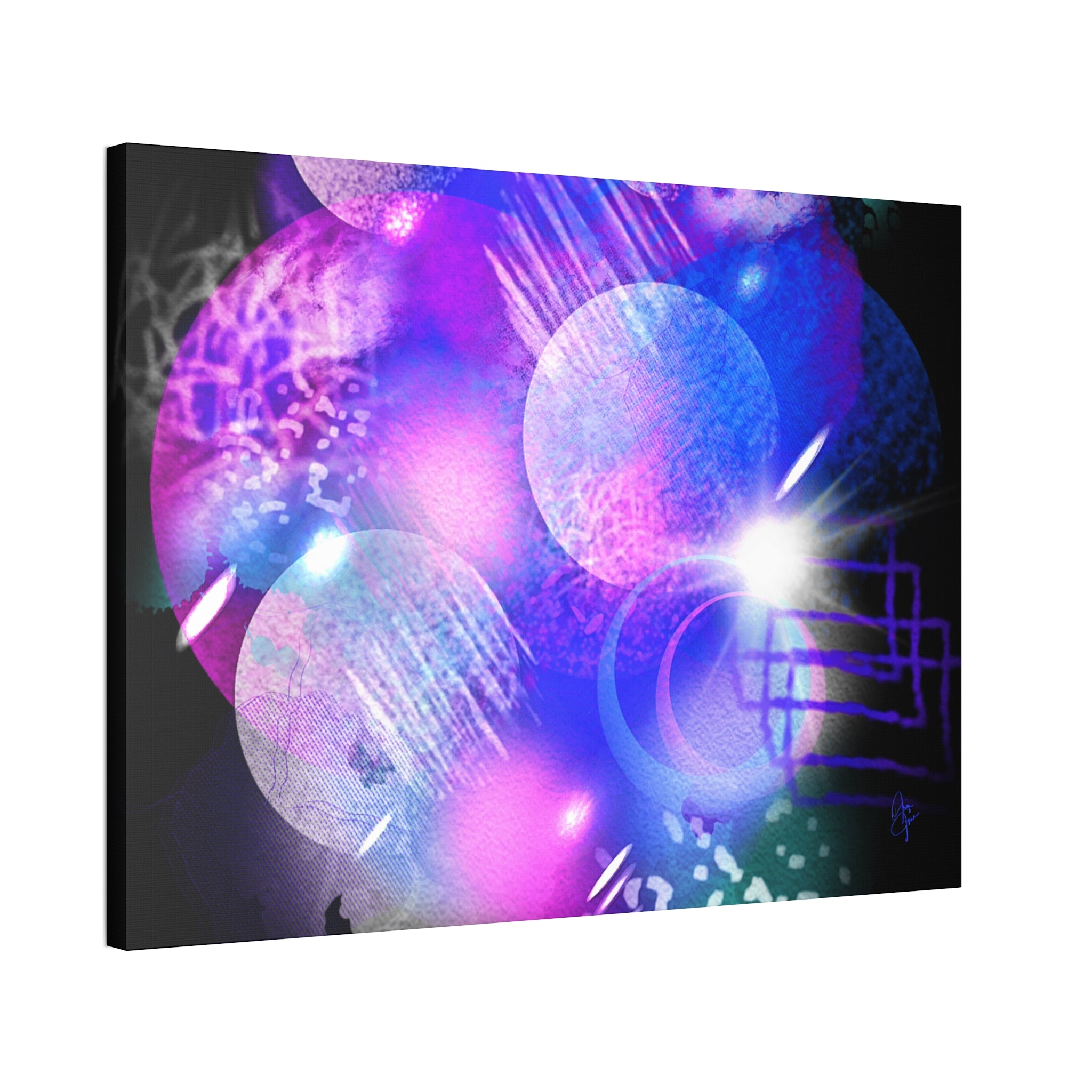 Abstract Neon Galaxy Canvas Print — Stretched 1.5''