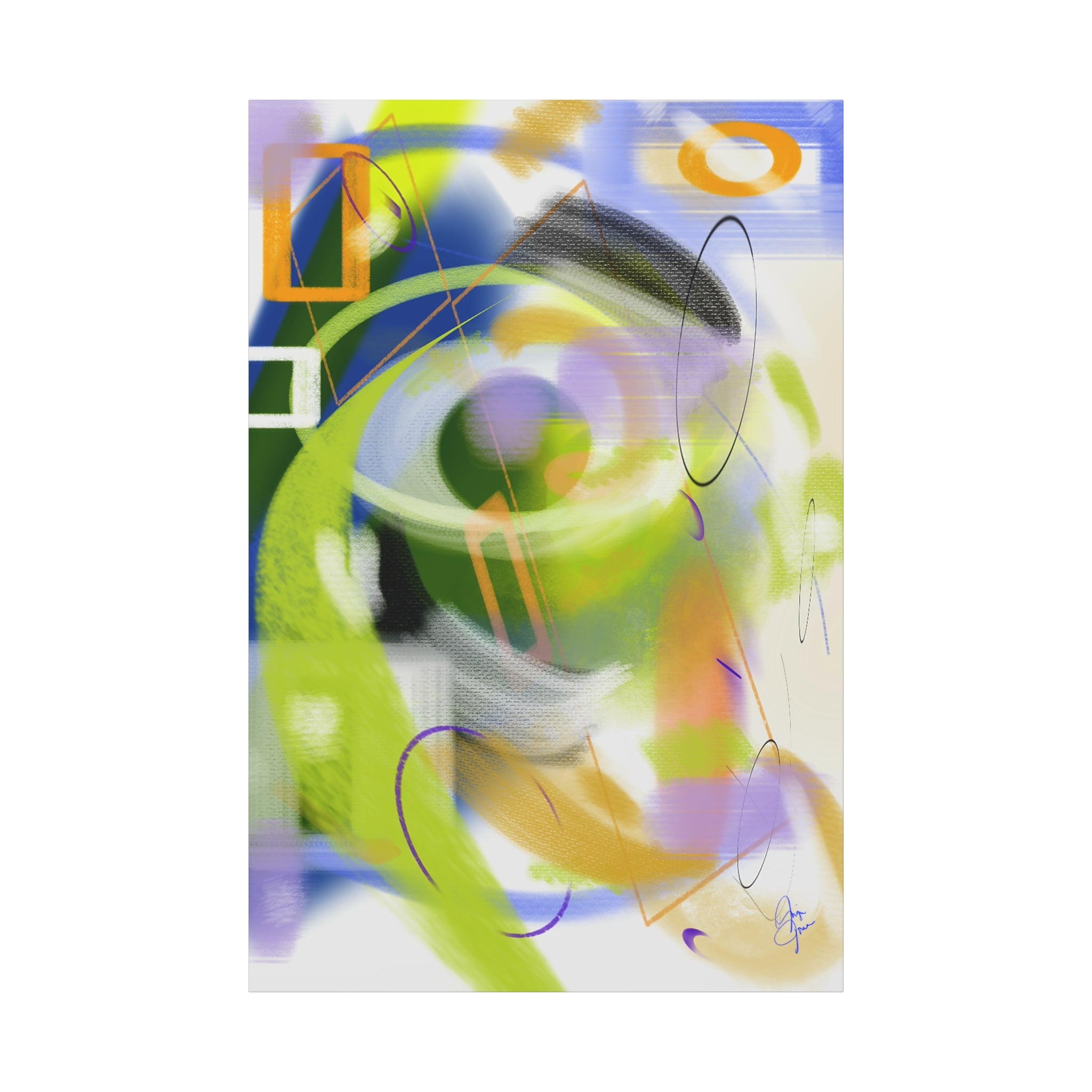Abstract Color Swirl Matte Canvas Print — Modern Stretched Wall Art
