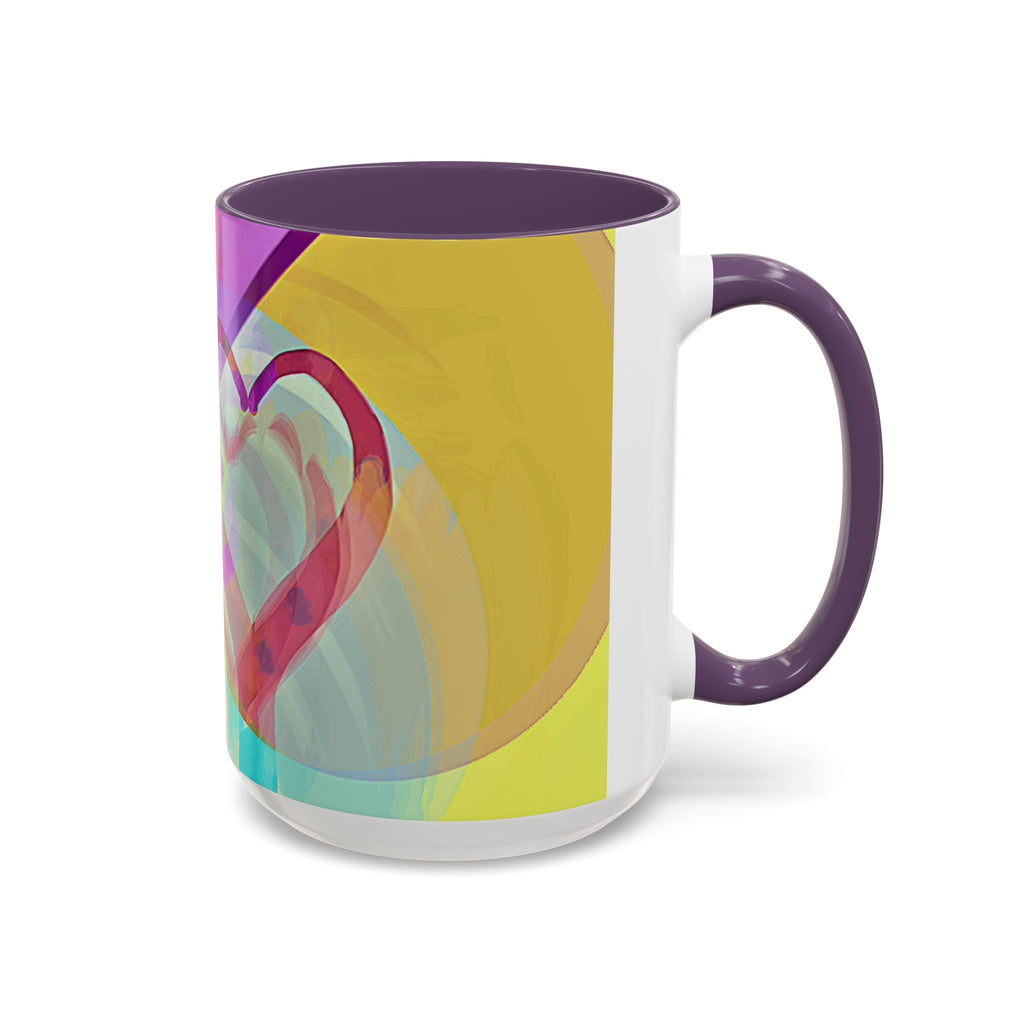 Colorful Heart Coffee Mug – Vibrant Abstract Love Accent Mug (11/15oz)