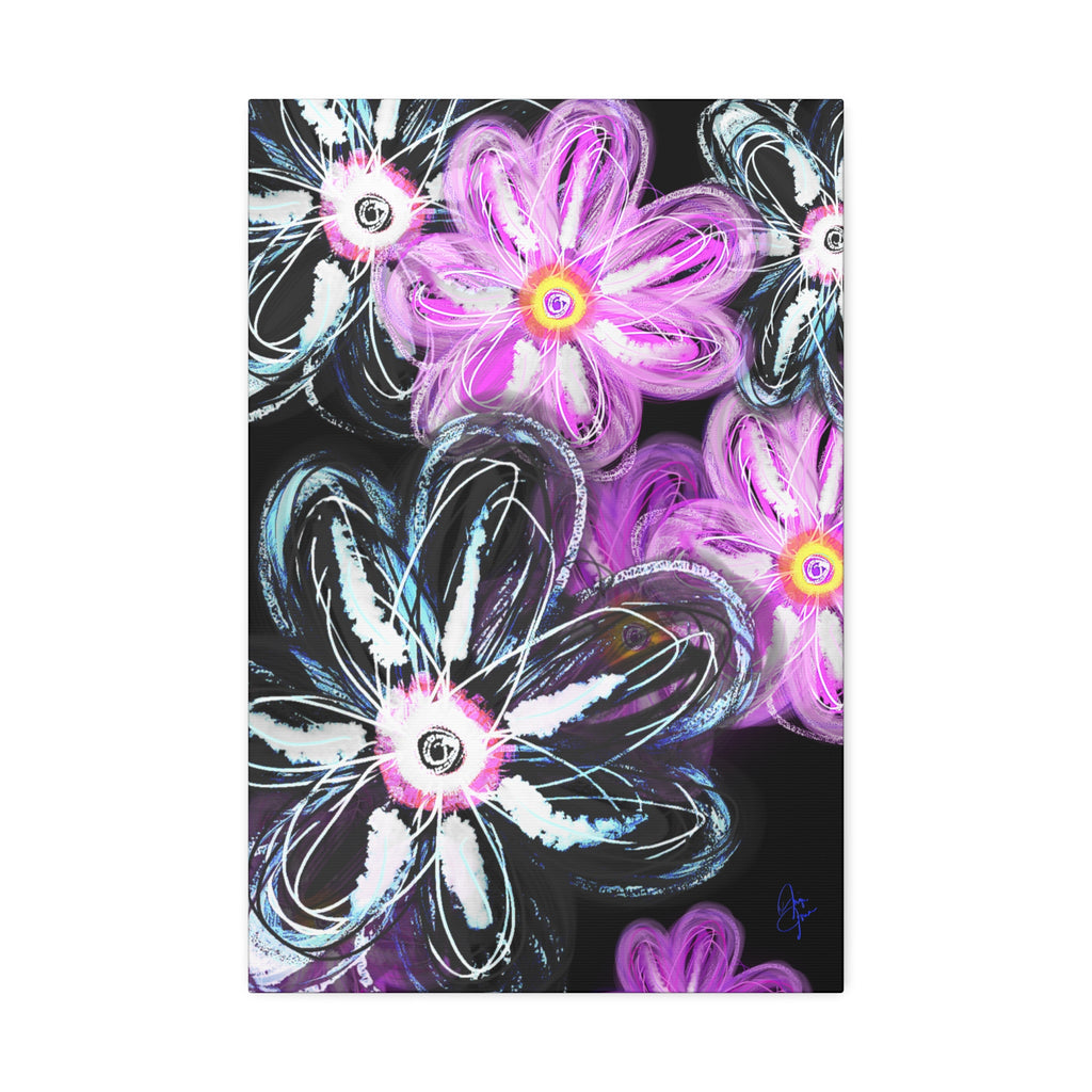 Floral Neon Abstract Canvas